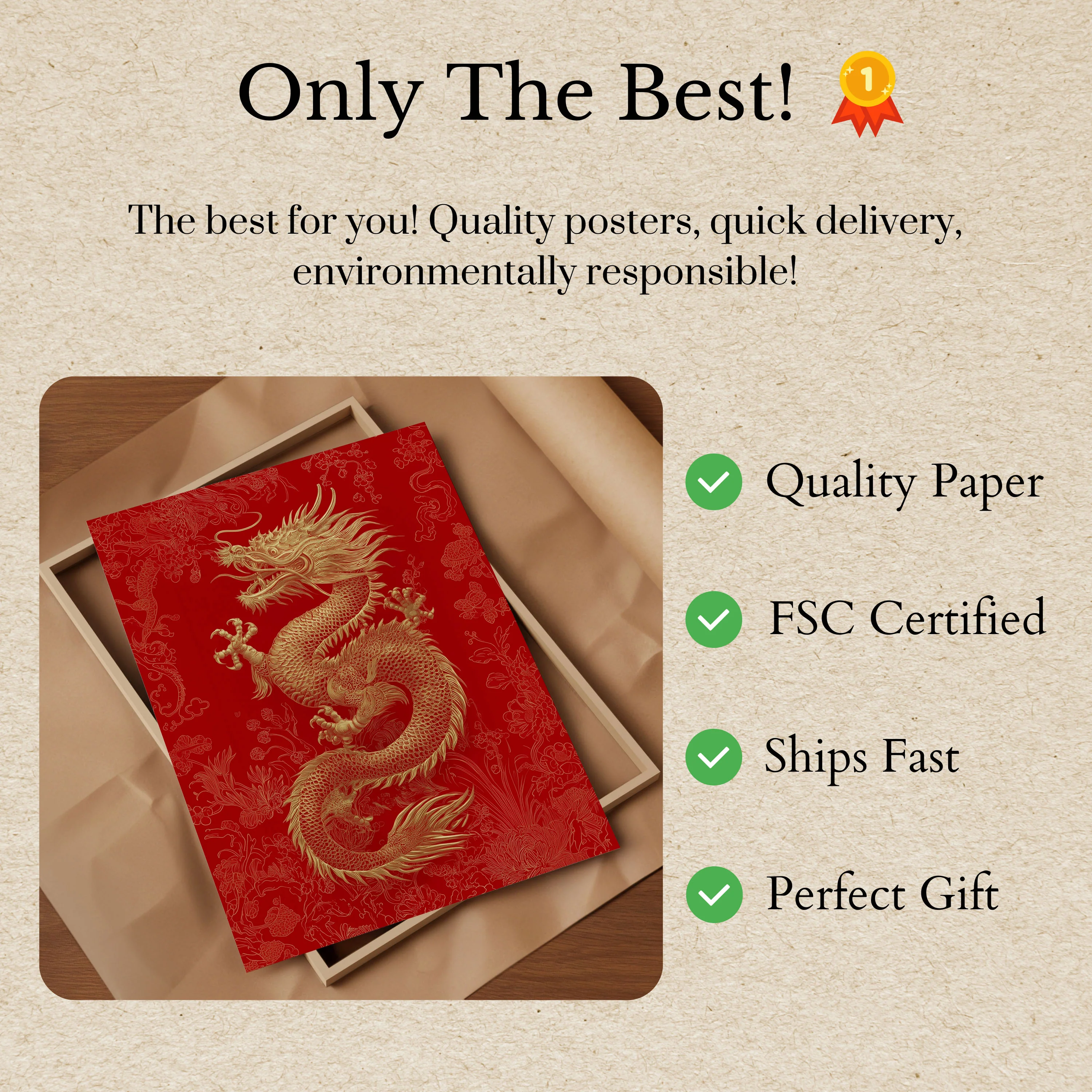 Golden Imperial Dragon Poster - Image 3
