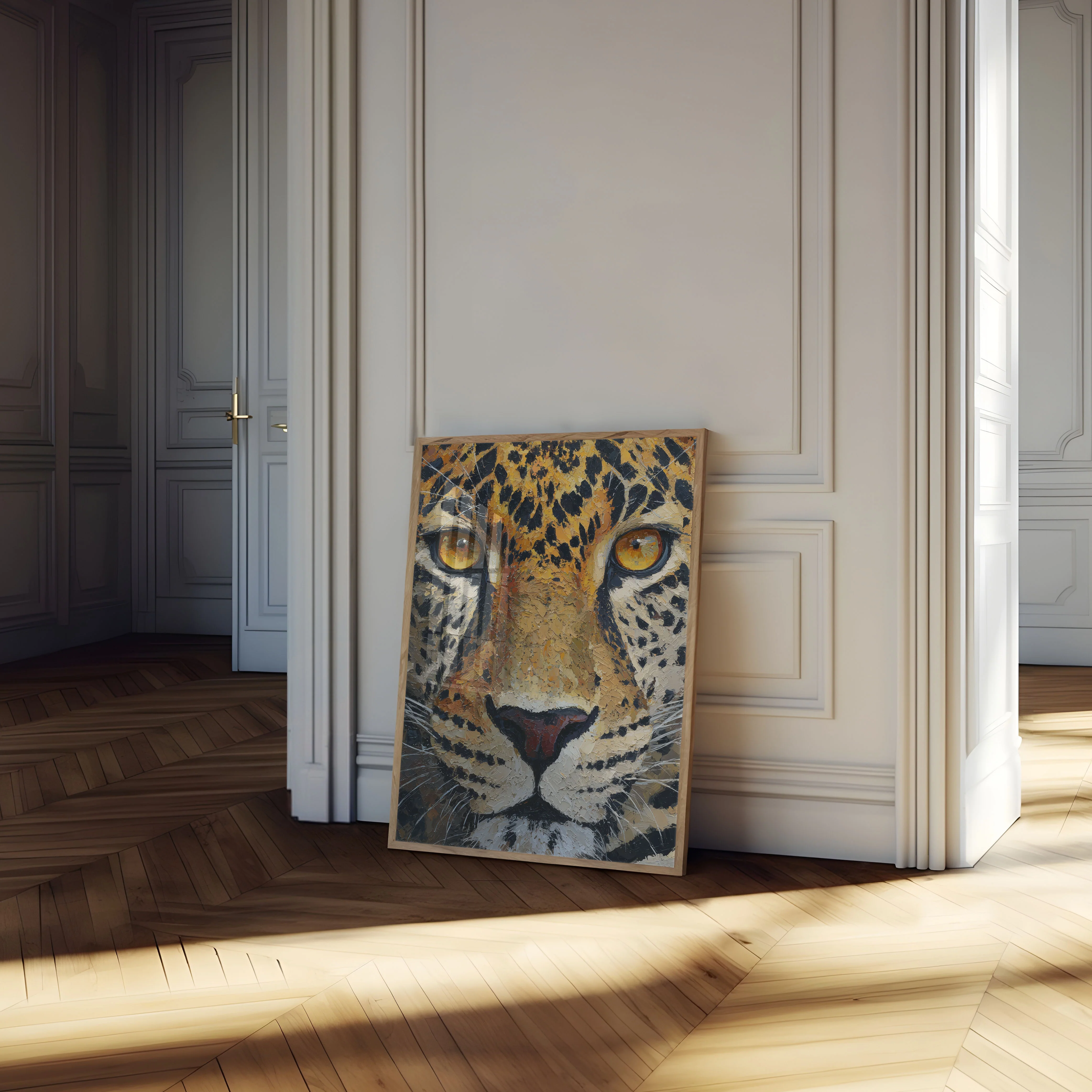 Golden Leopard Close-Up Poster - Image 4