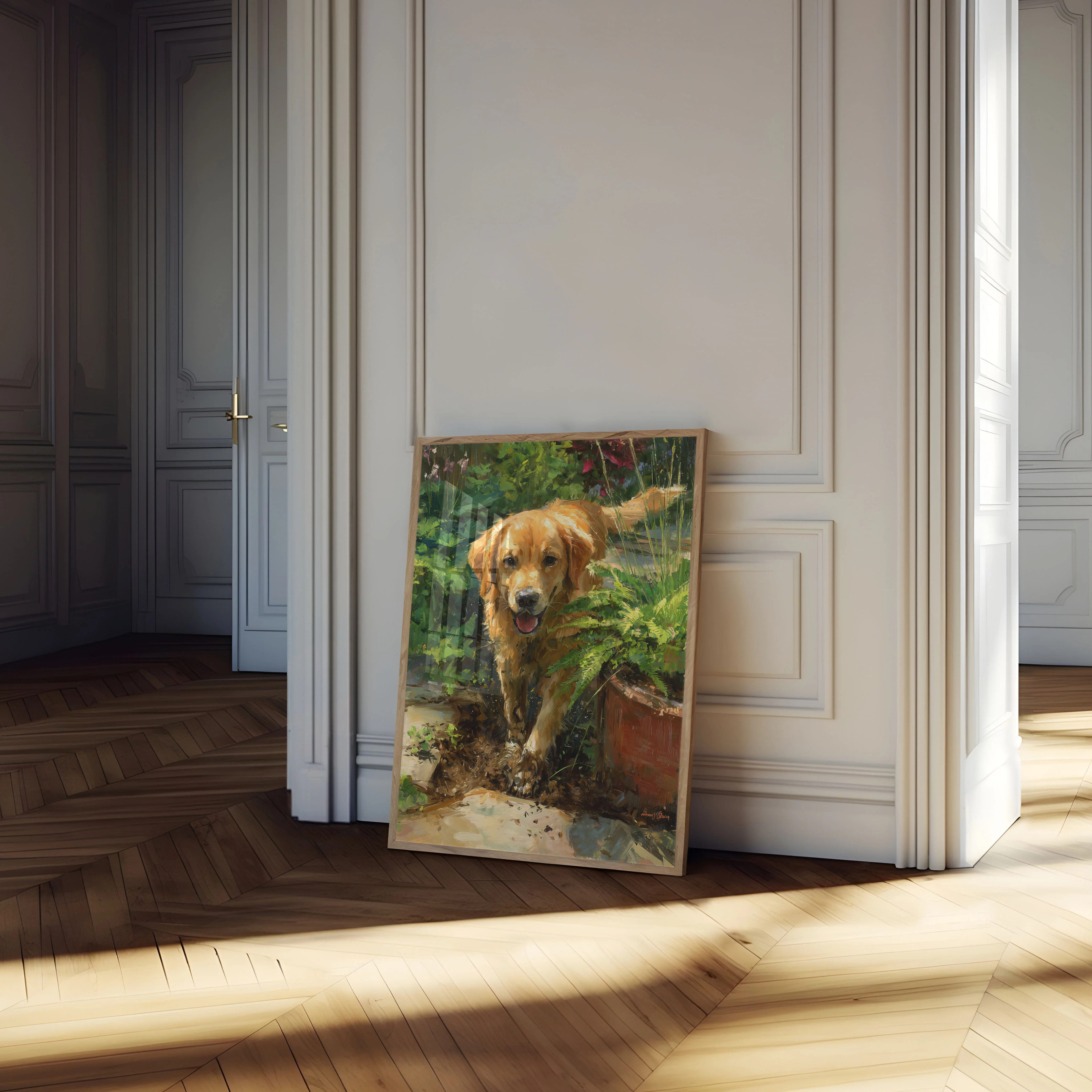 Golden Retriever in Garden Poster - Image 4
