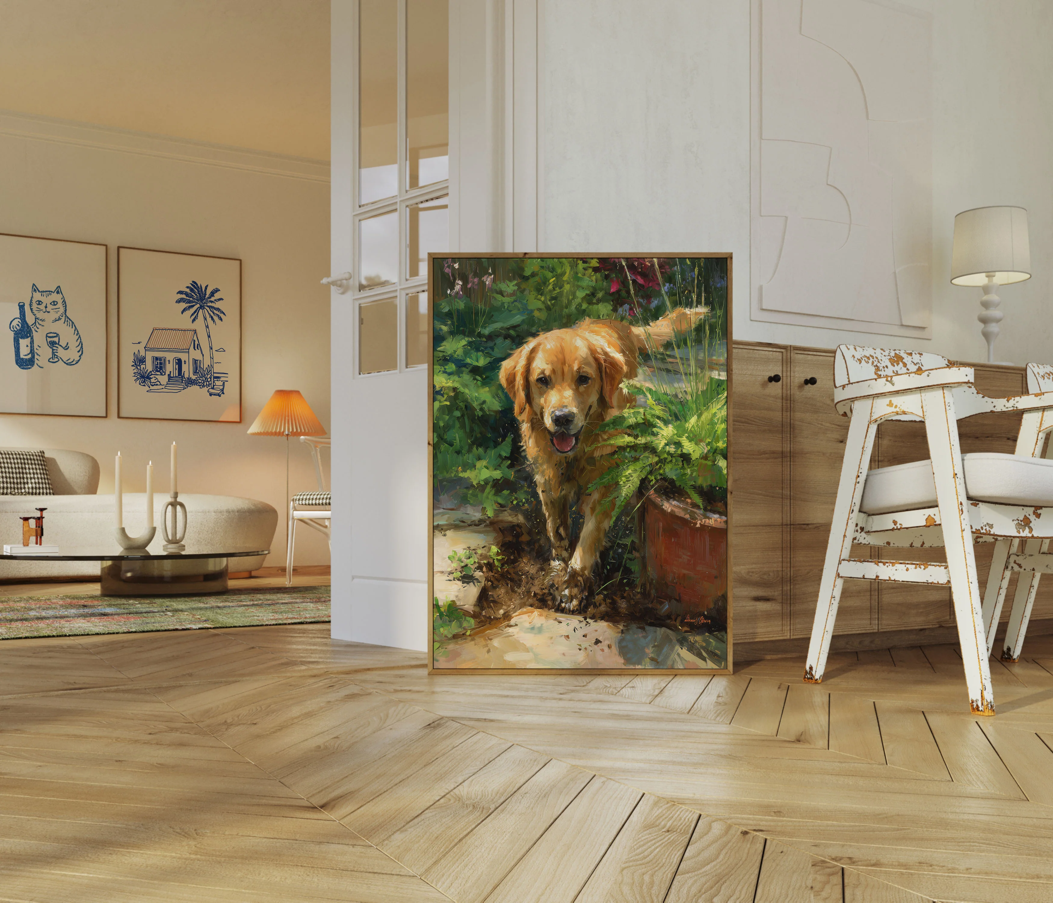 Golden Retriever in Garden Poster - Image 5