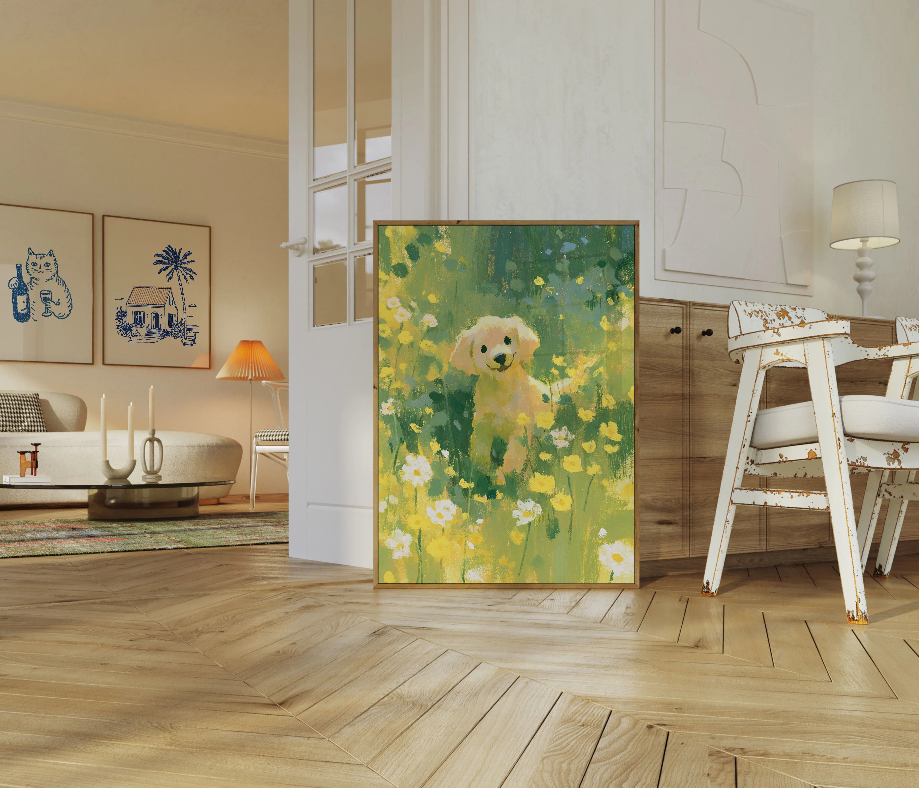 Golden Retriever in Wildflower Meadow Poster - Image 5
