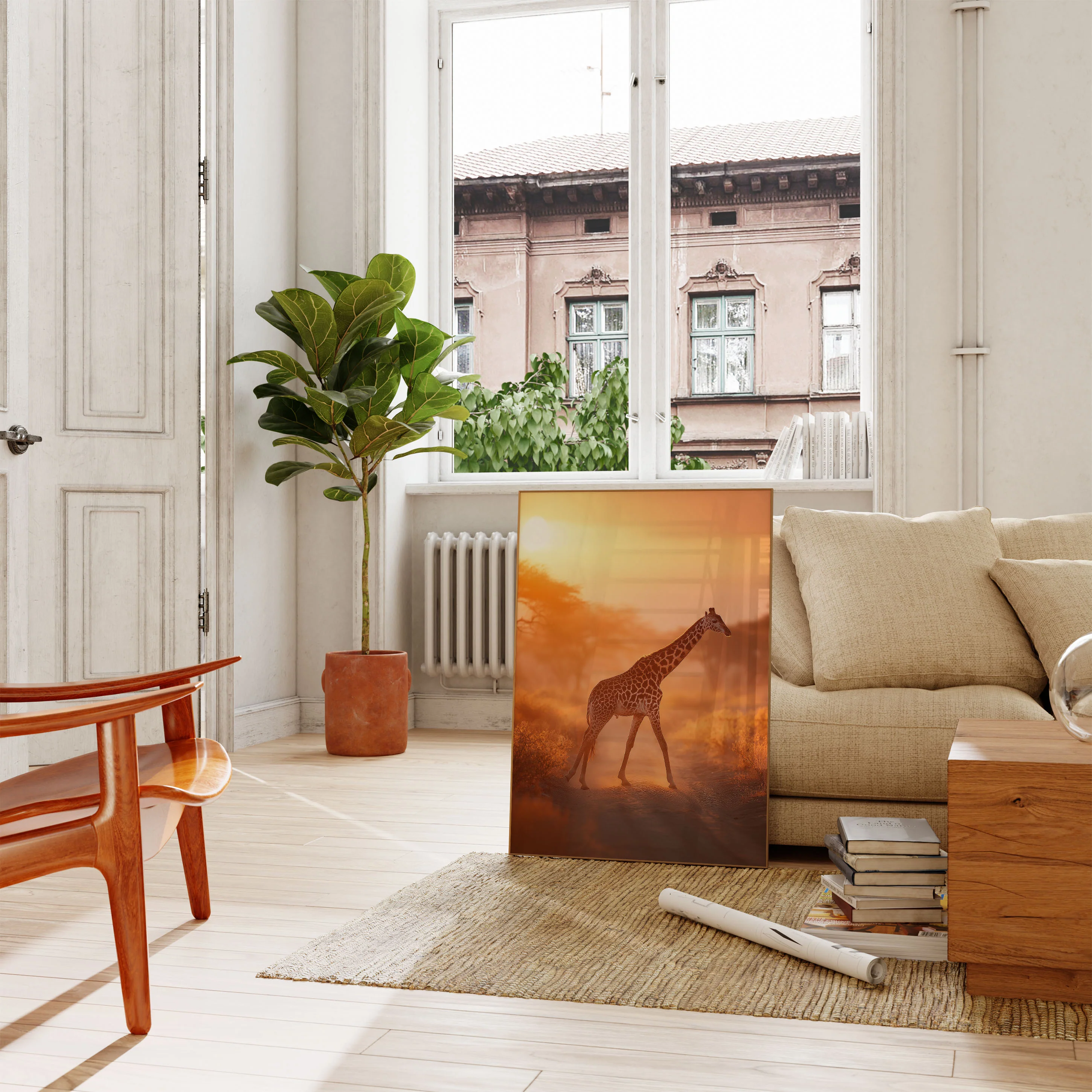 Golden Savanna Giraffe Poster - Image 2