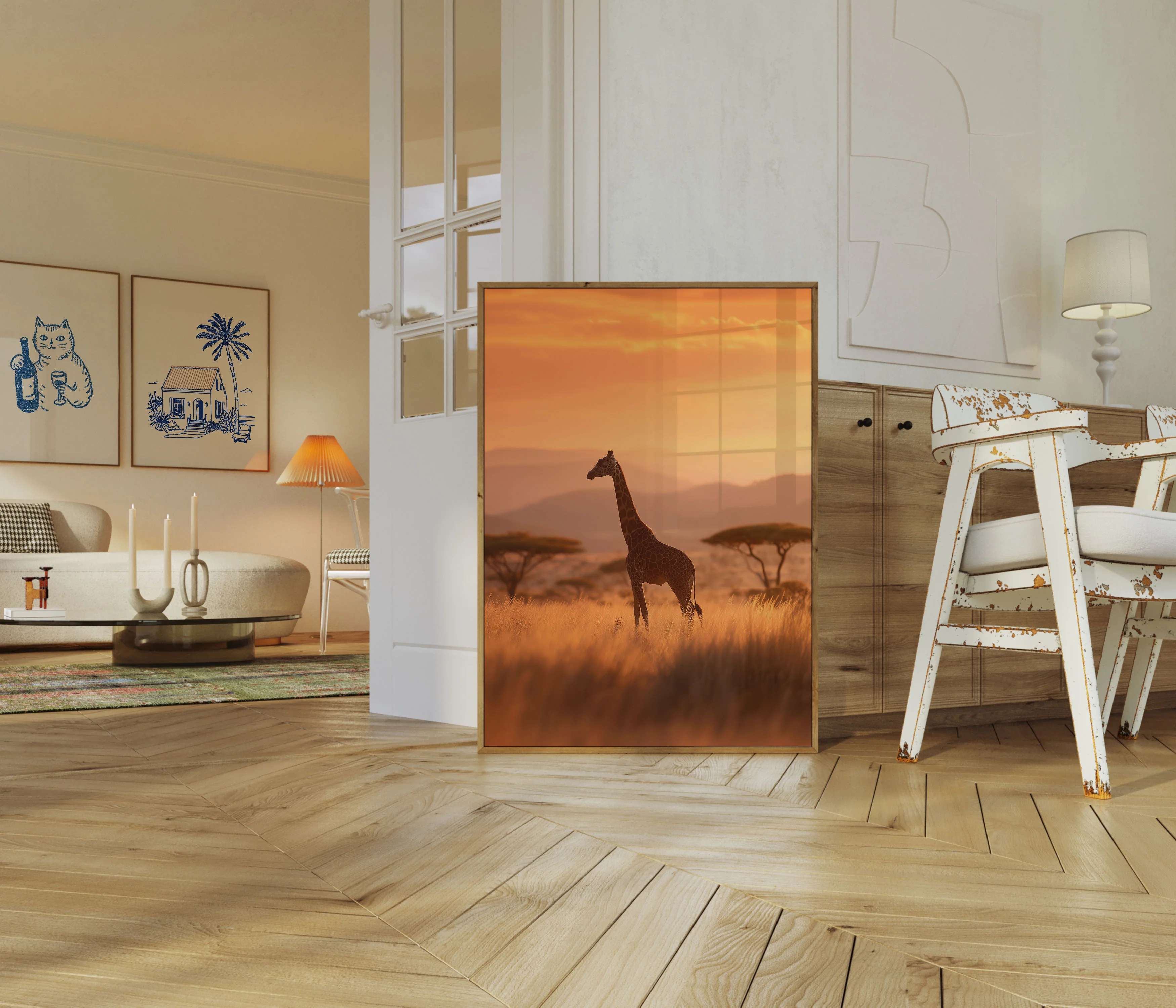 Golden Savanna Giraffe Poster - Image 5