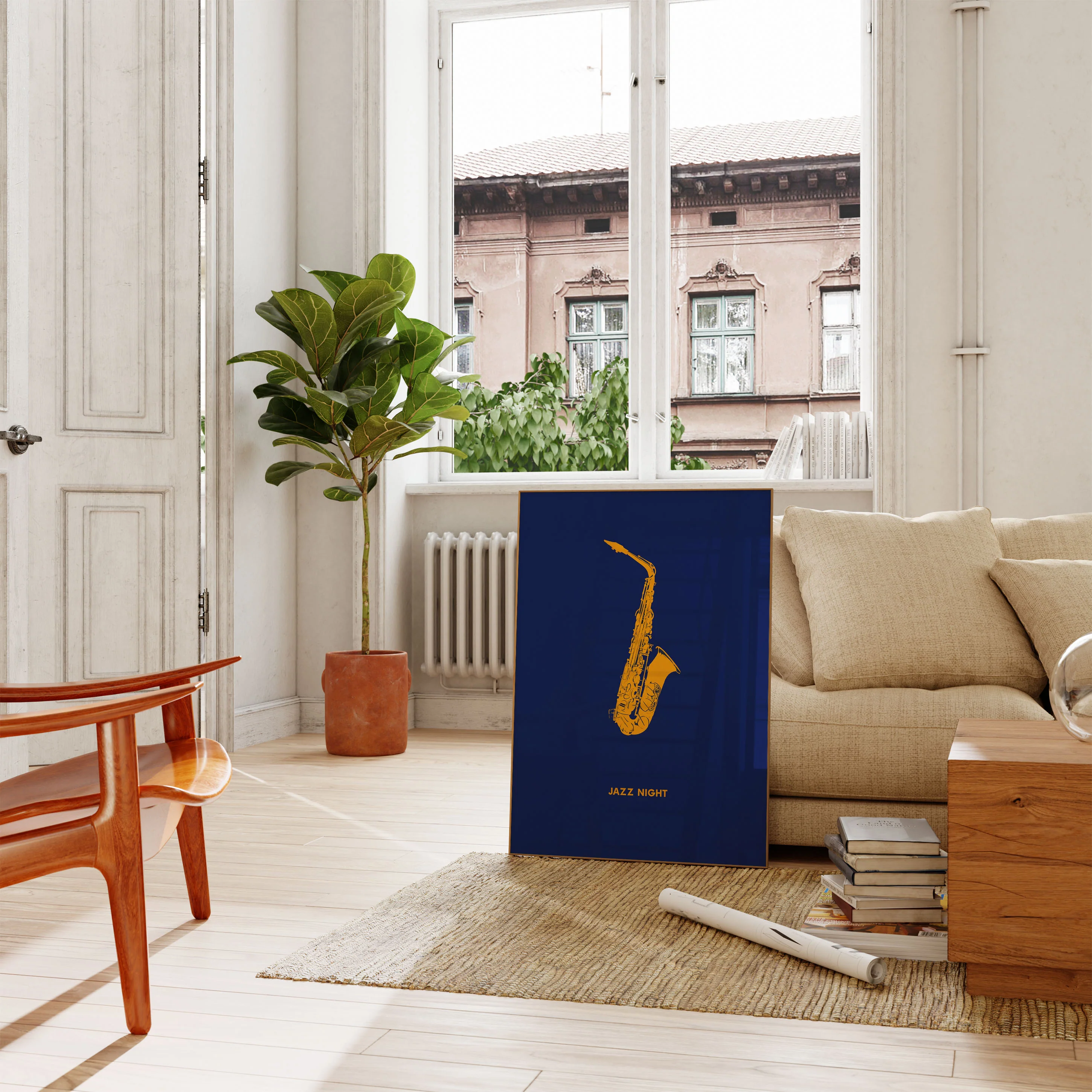 Golden Saxophone Jazz Night Poster - Image 2