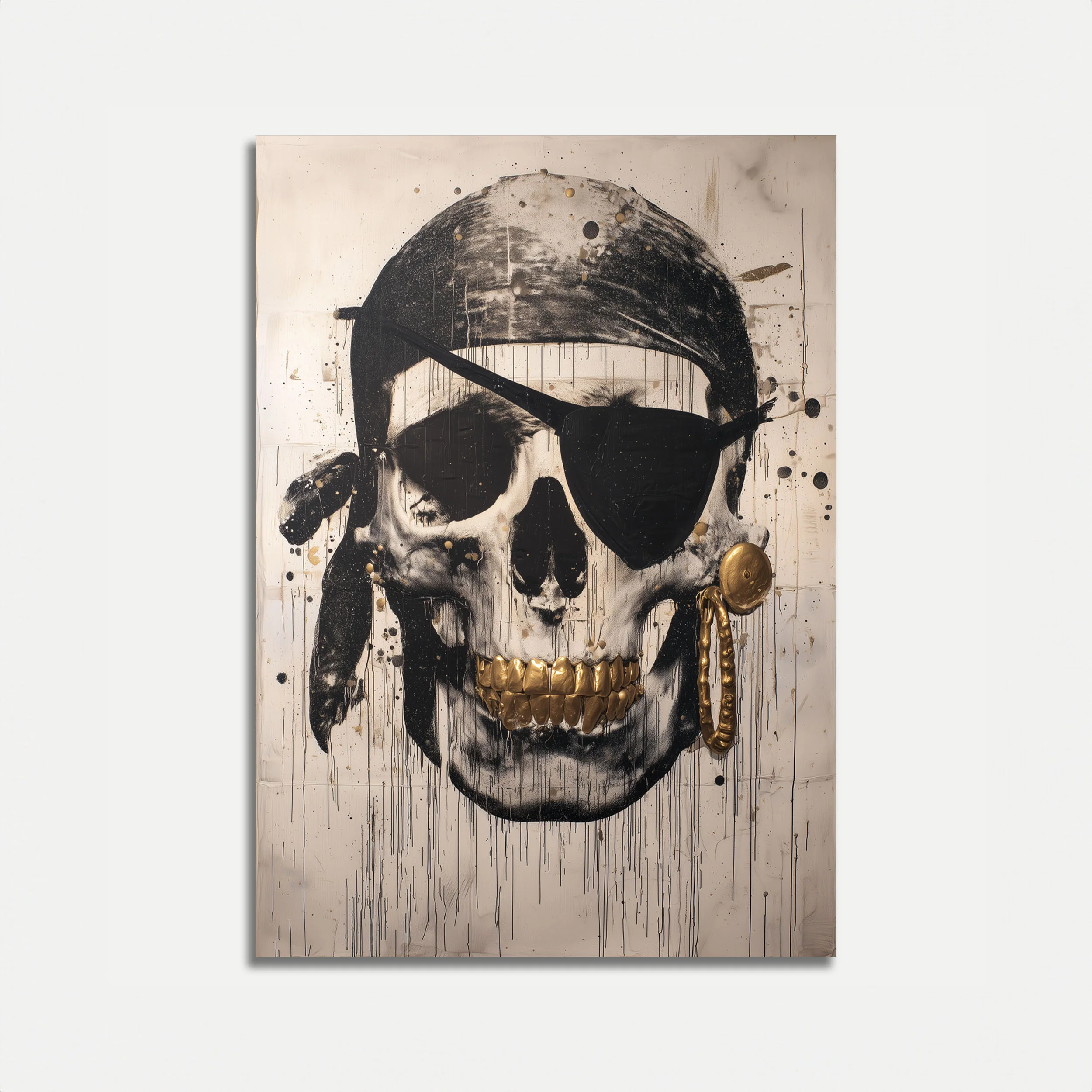 Golden Skull Pirate Poster