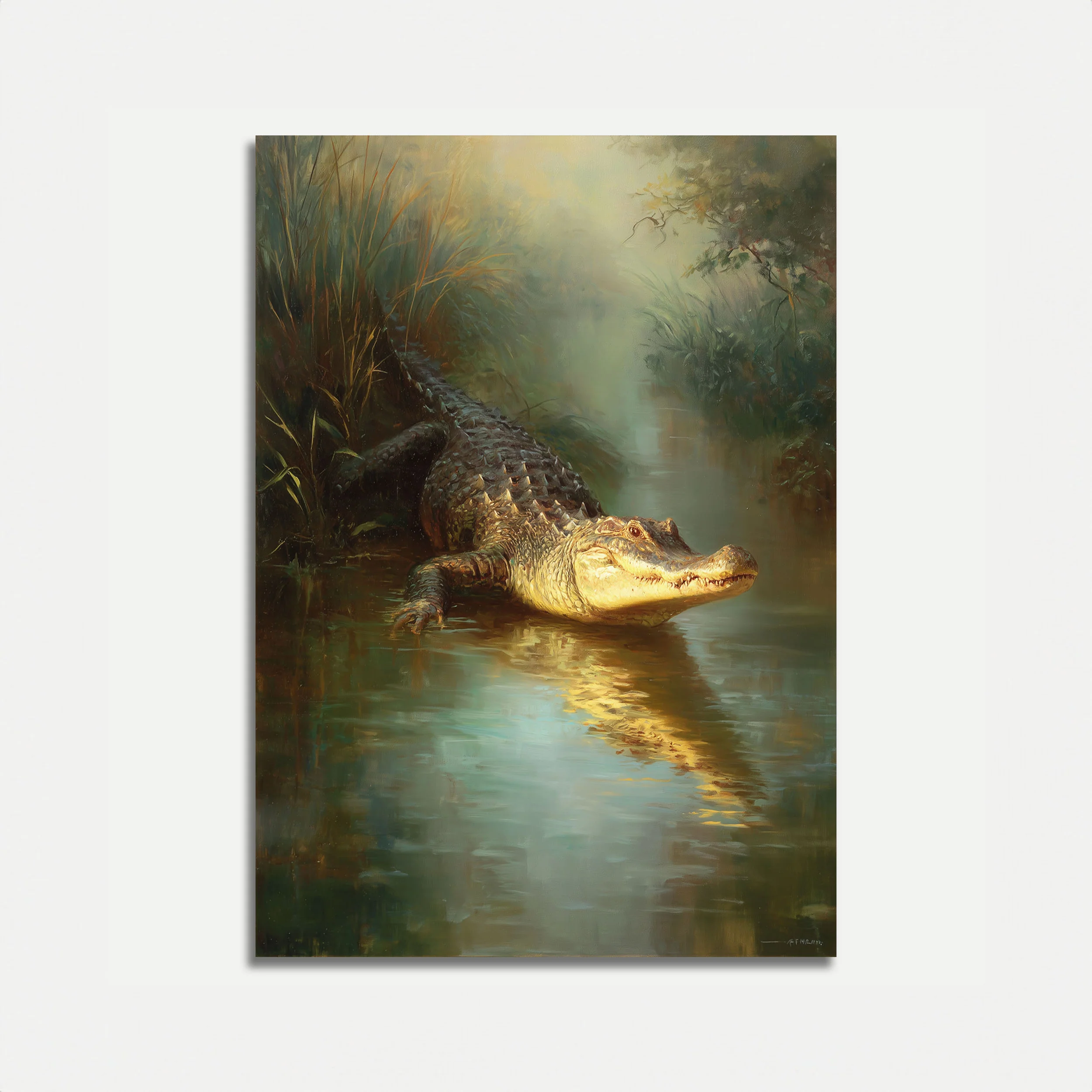 Golden Sunlight Alligator Poster
