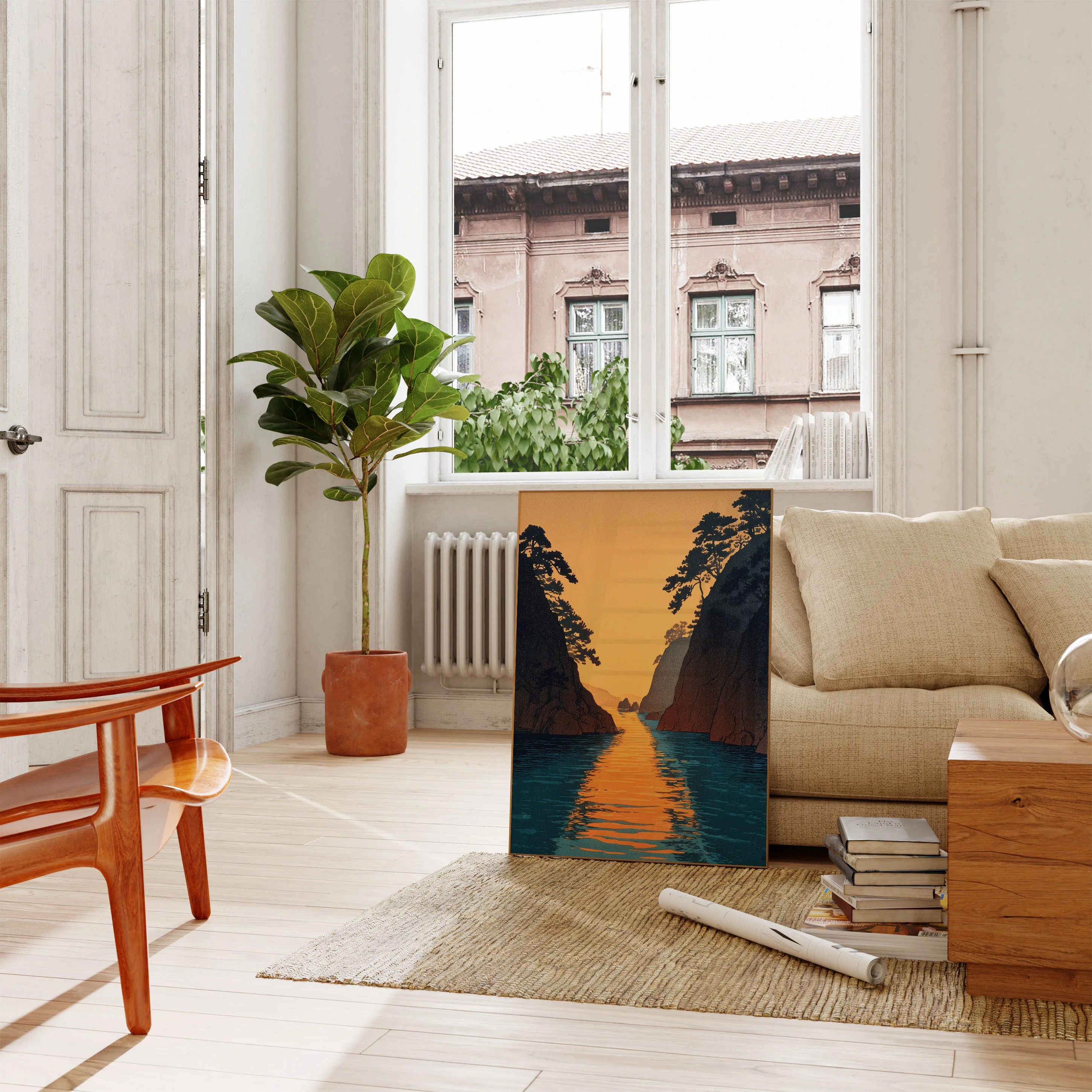 Golden Sunset Fjord Passage Poster - Image 2