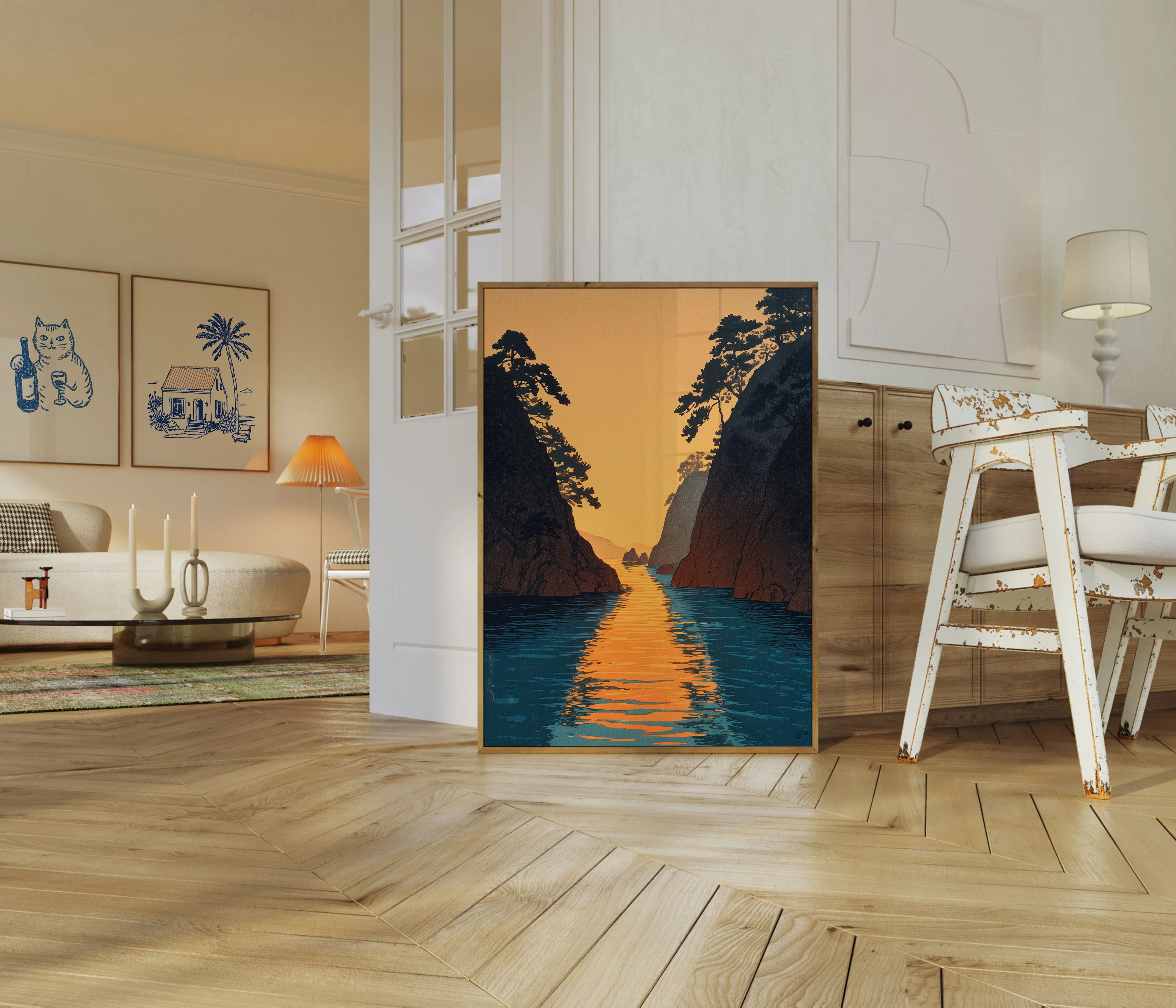 Golden Sunset Fjord Passage Poster - Image 5
