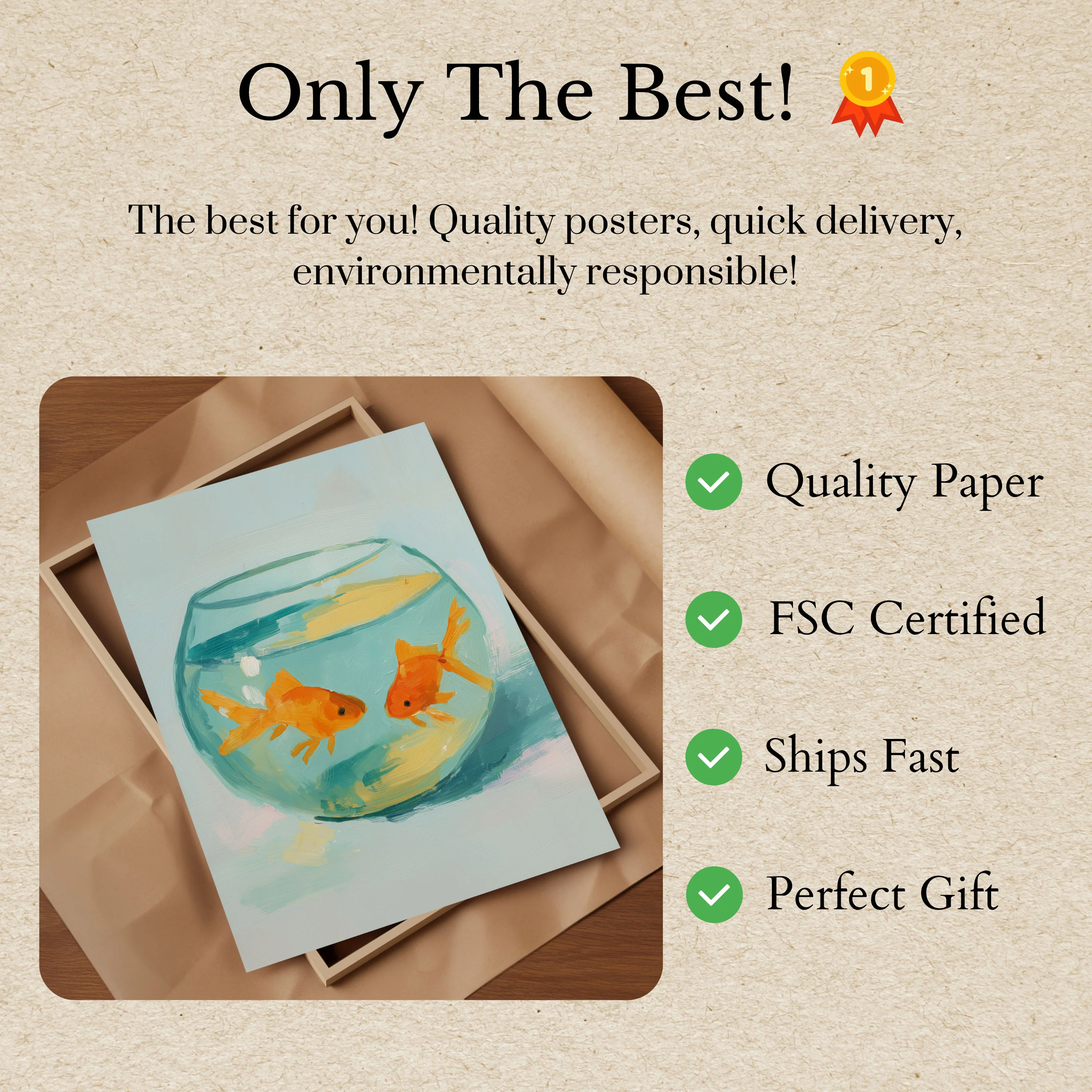 Goldfish Bowl Watercolor Poster - Image 3