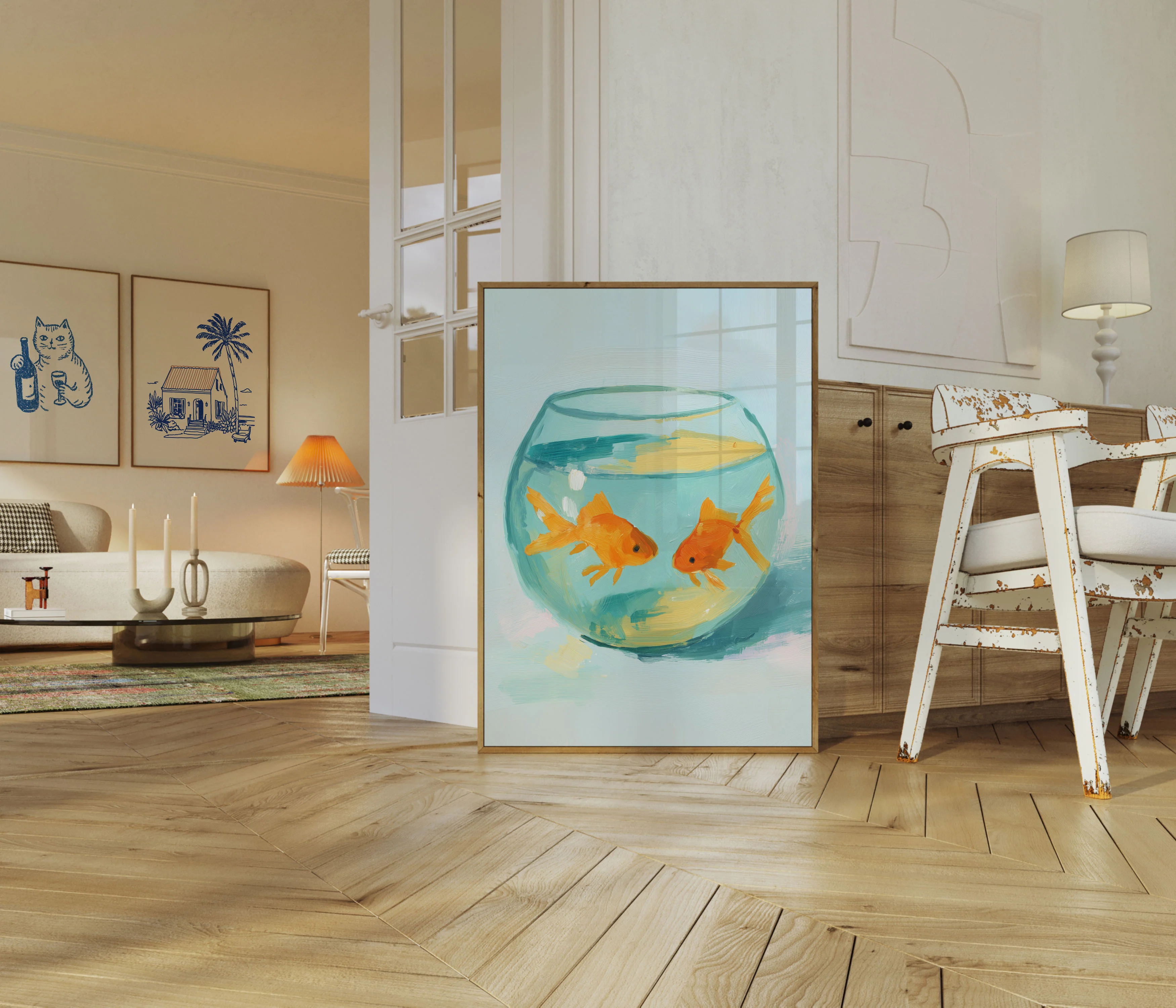 Goldfish Bowl Watercolor Poster - Image 5