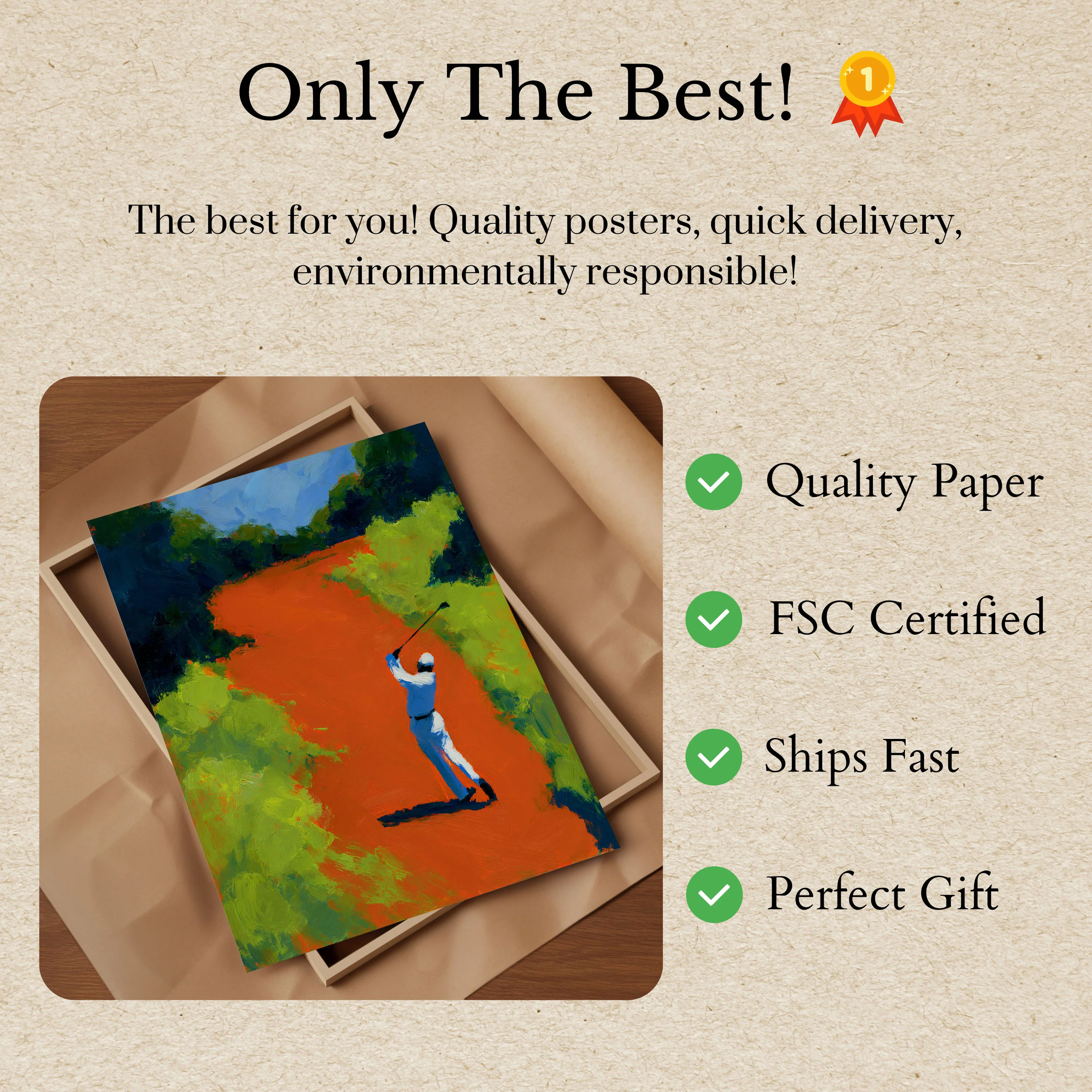 Golfer Swinging on Vibrant Course Poster - Image 3