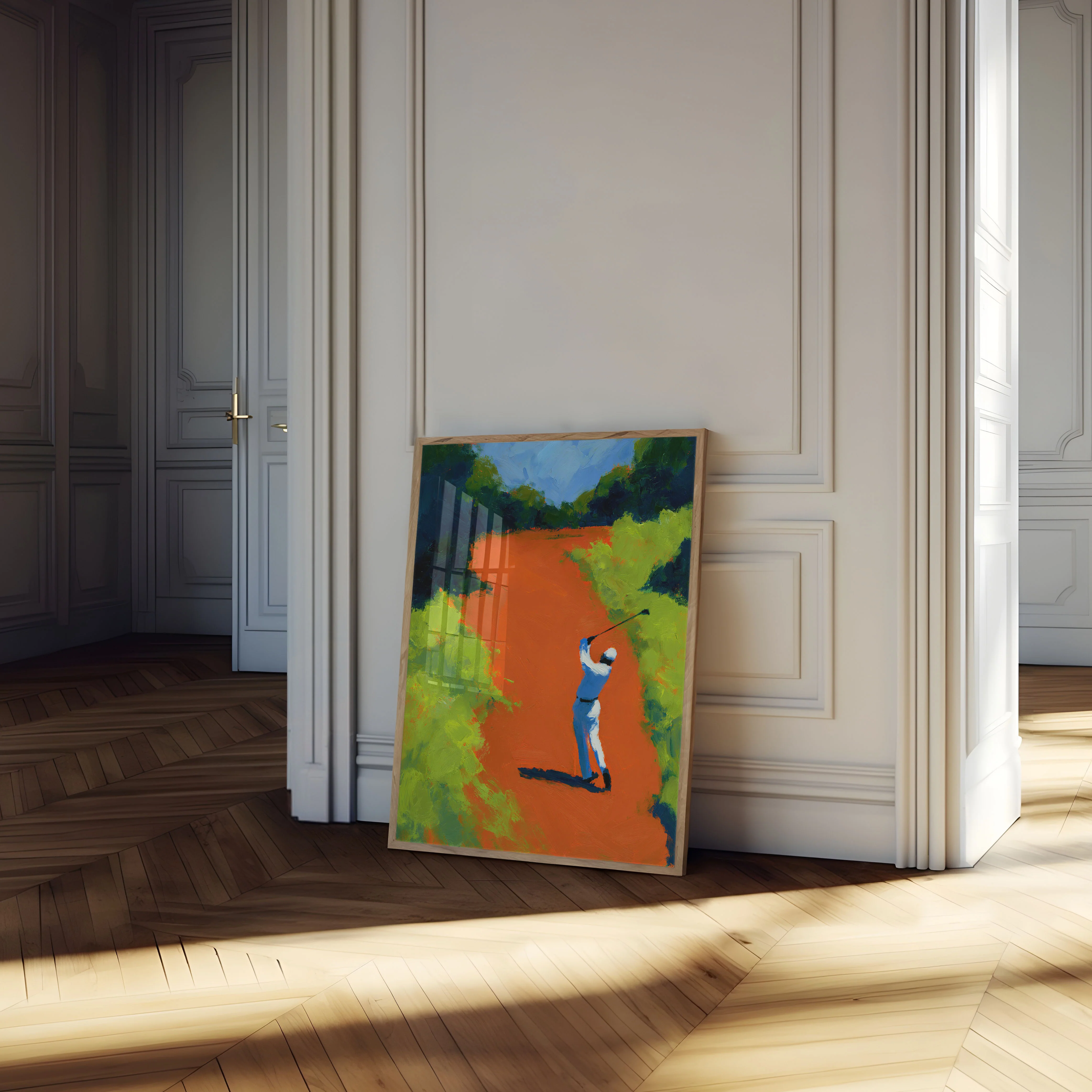Golfer Swinging on Vibrant Course Poster - Image 4
