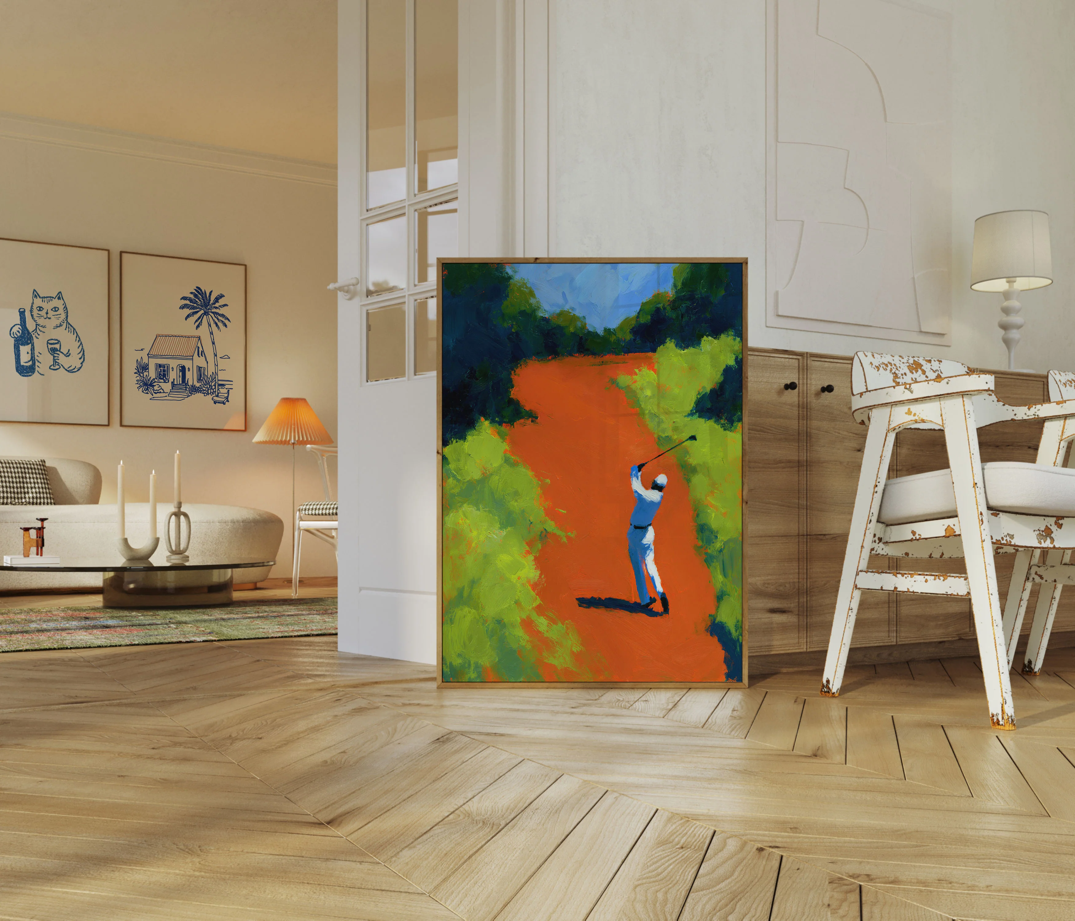 Golfer Swinging on Vibrant Course Poster - Image 5