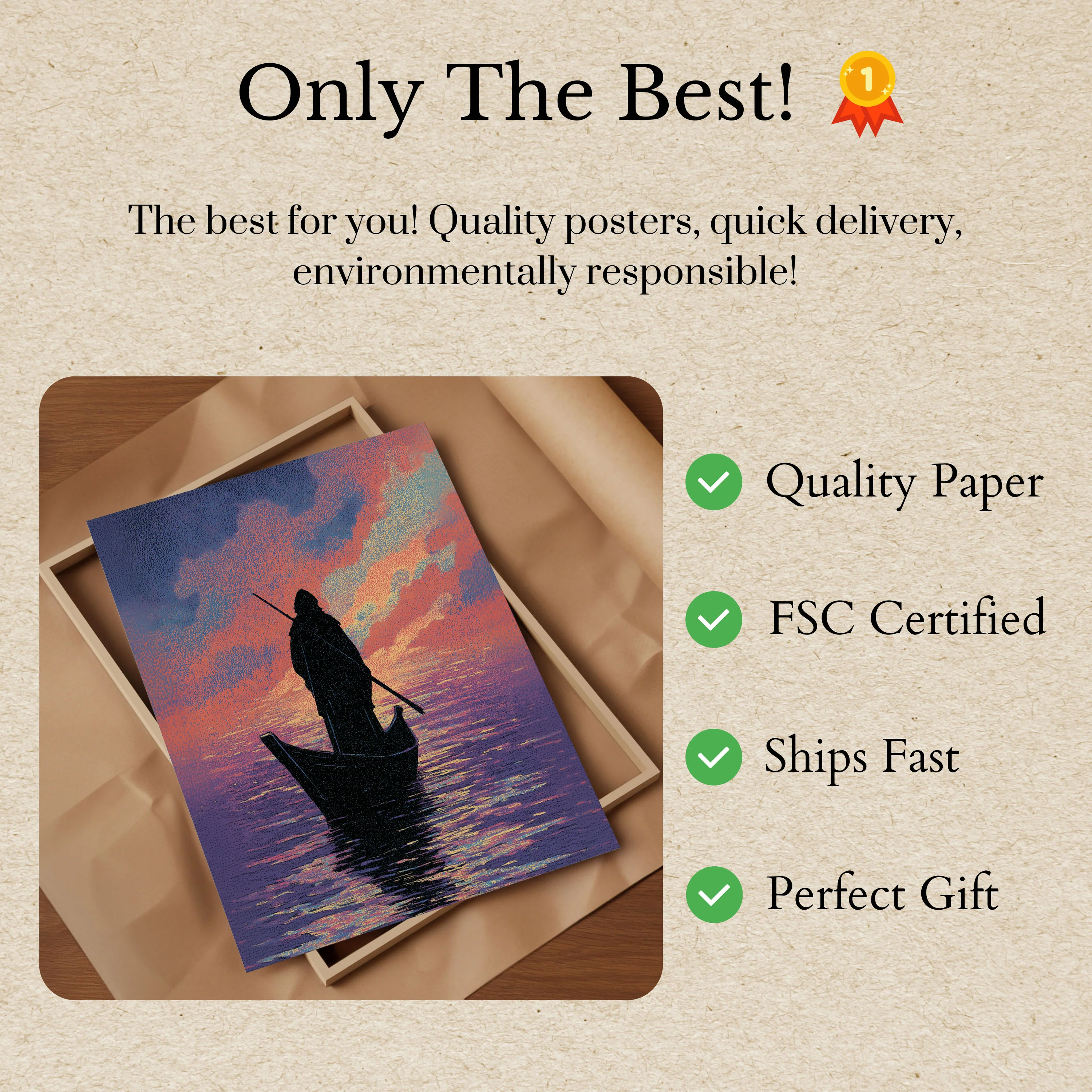 Gondolier at Sunset Poster - Image 3
