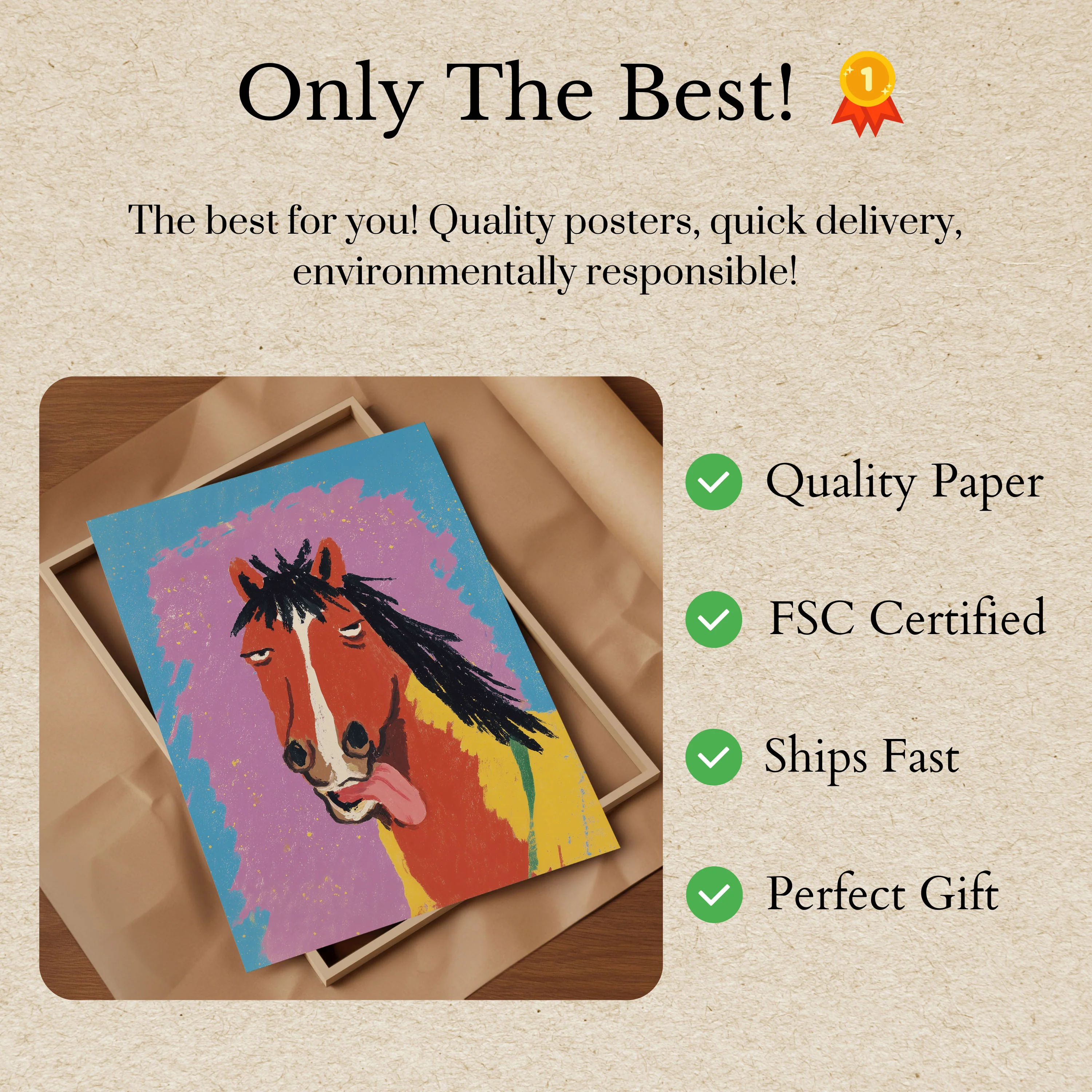 Goofy Horse Tongue Poster - Image 3