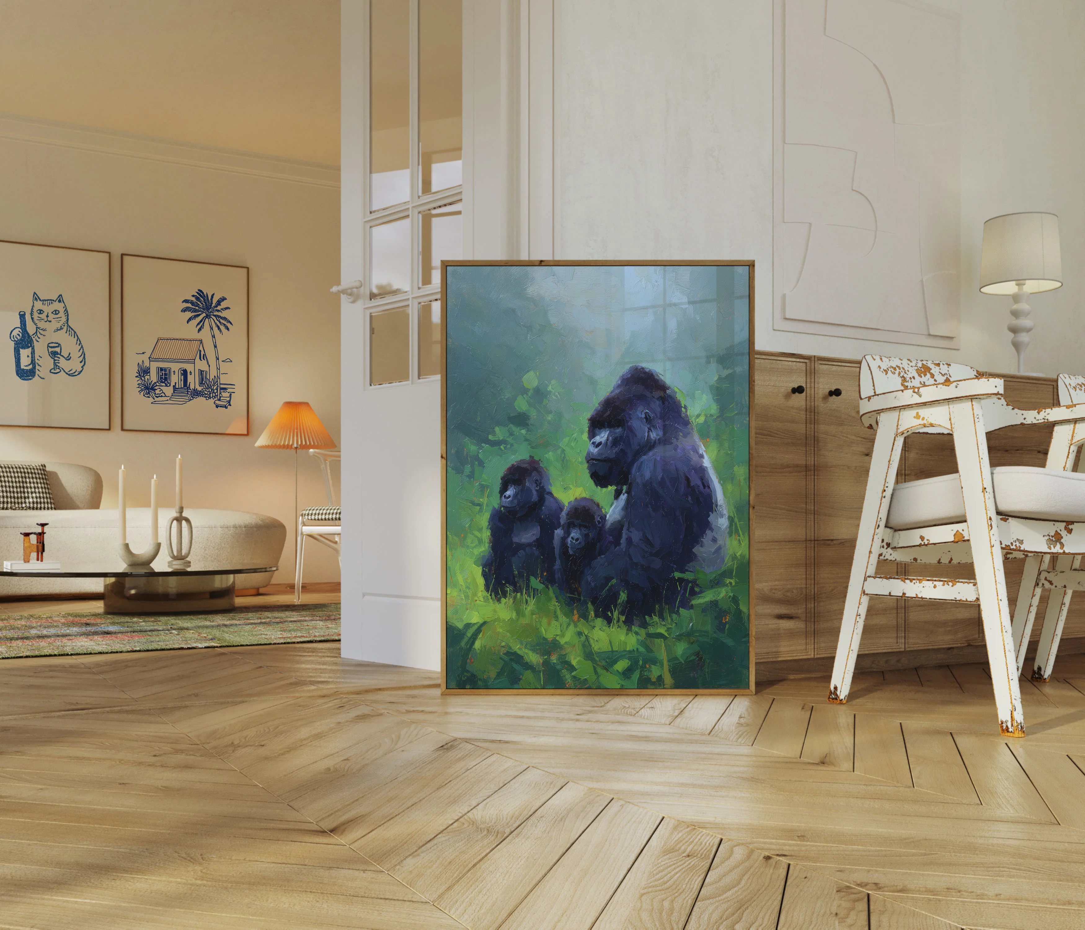 Gorilla Family in Nature Poster - Image 5