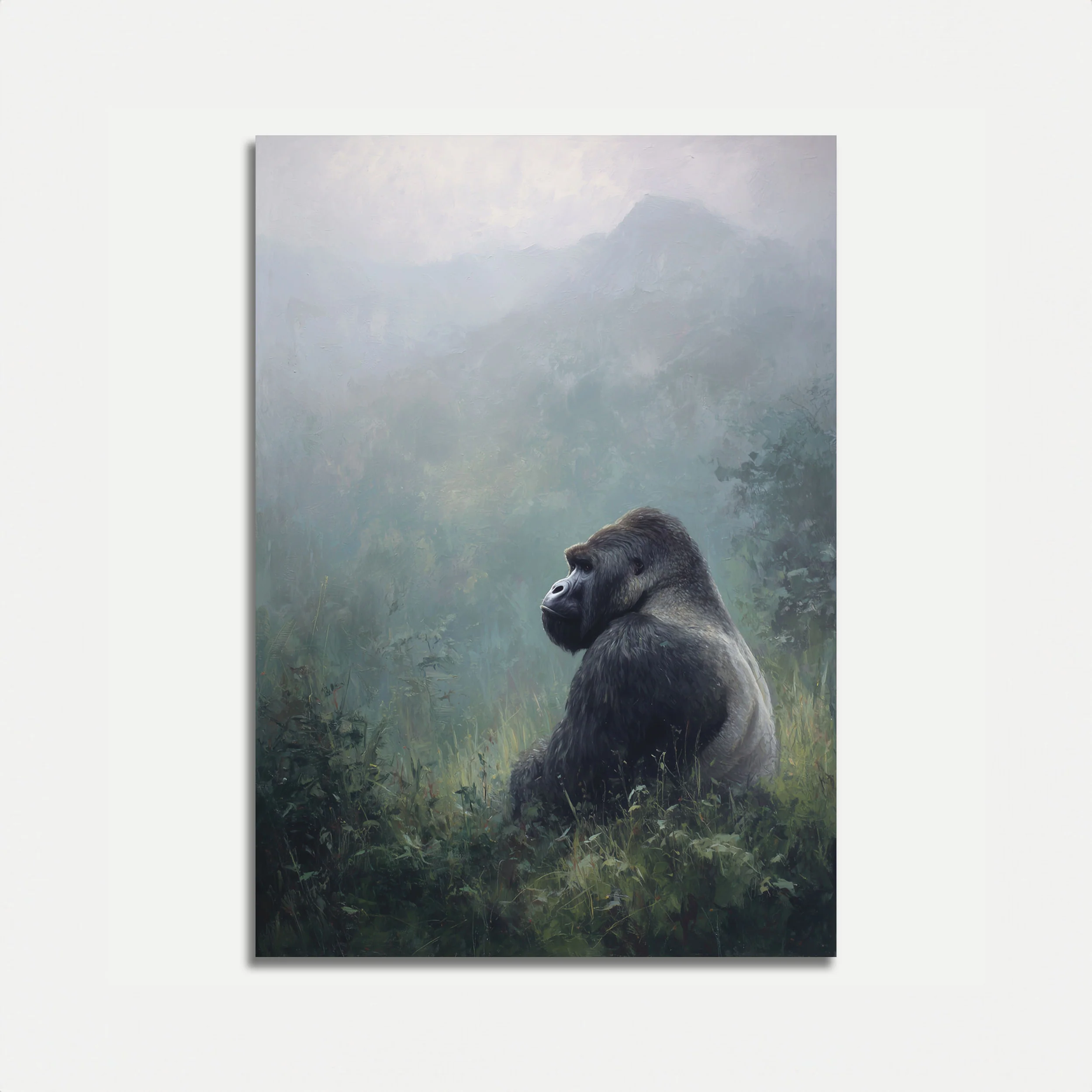 Gorilla in Misty Mountains Poster