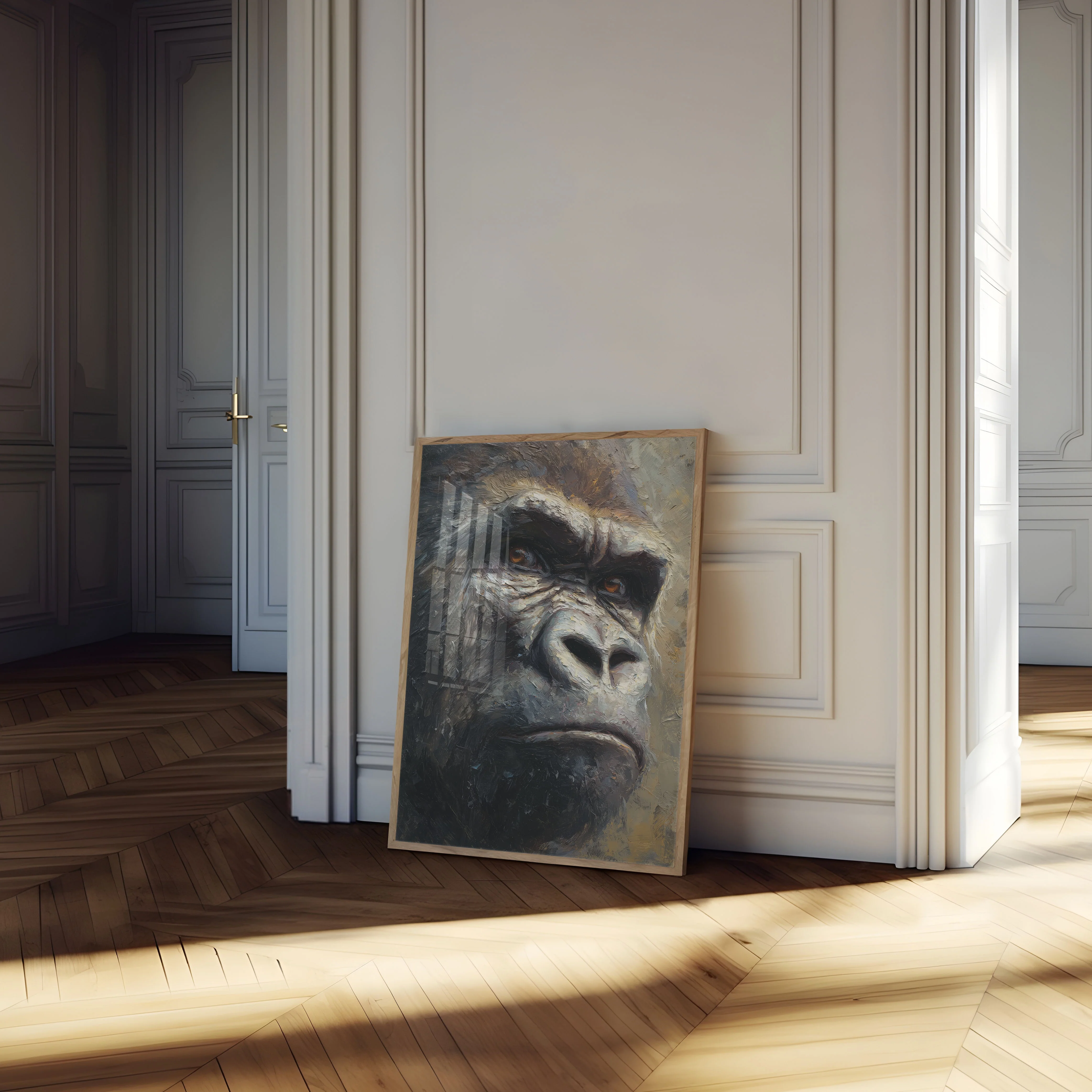 Gorilla Portrait Oil Painting Poster - Image 4