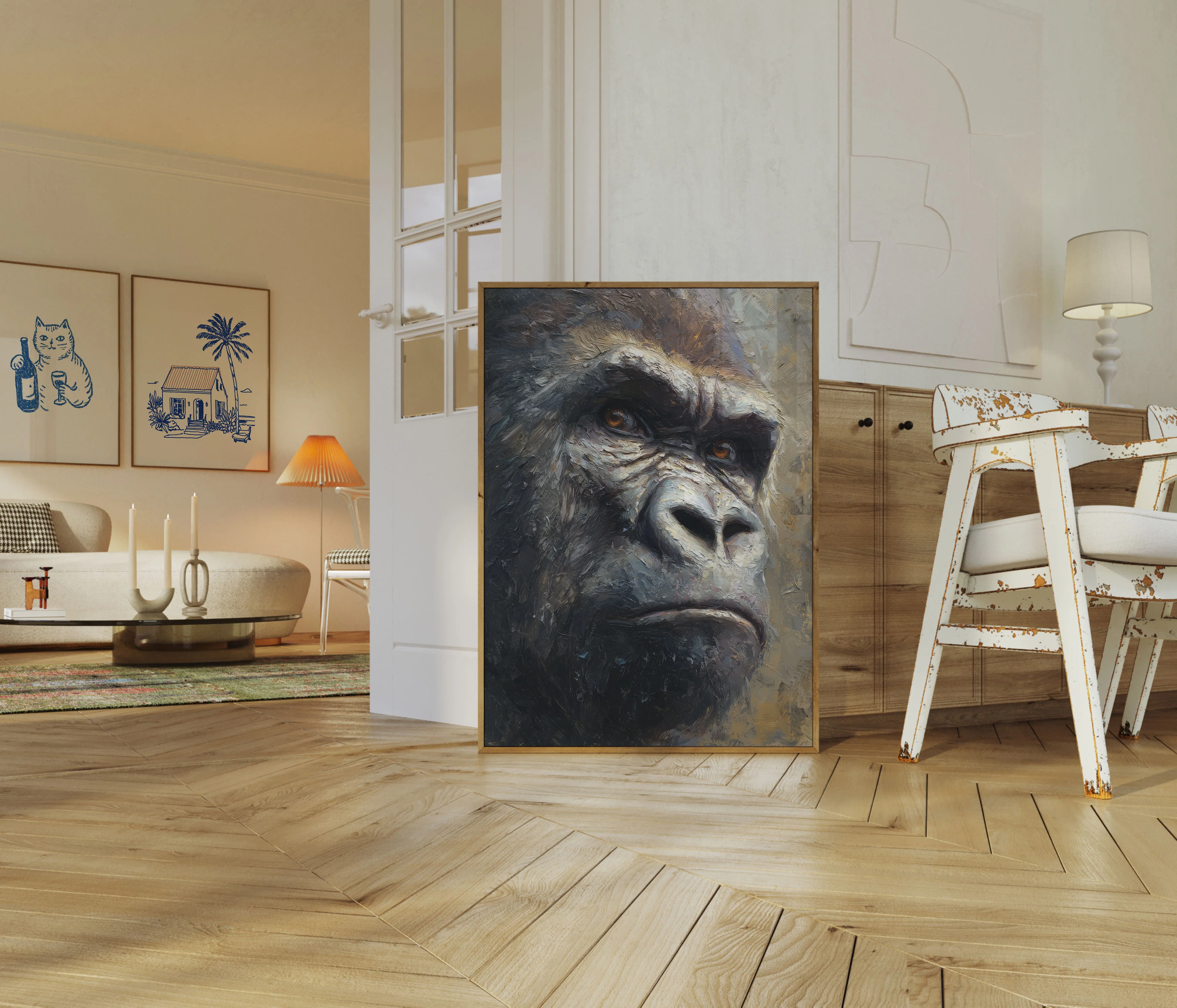 Gorilla Portrait Oil Painting Poster - Image 5