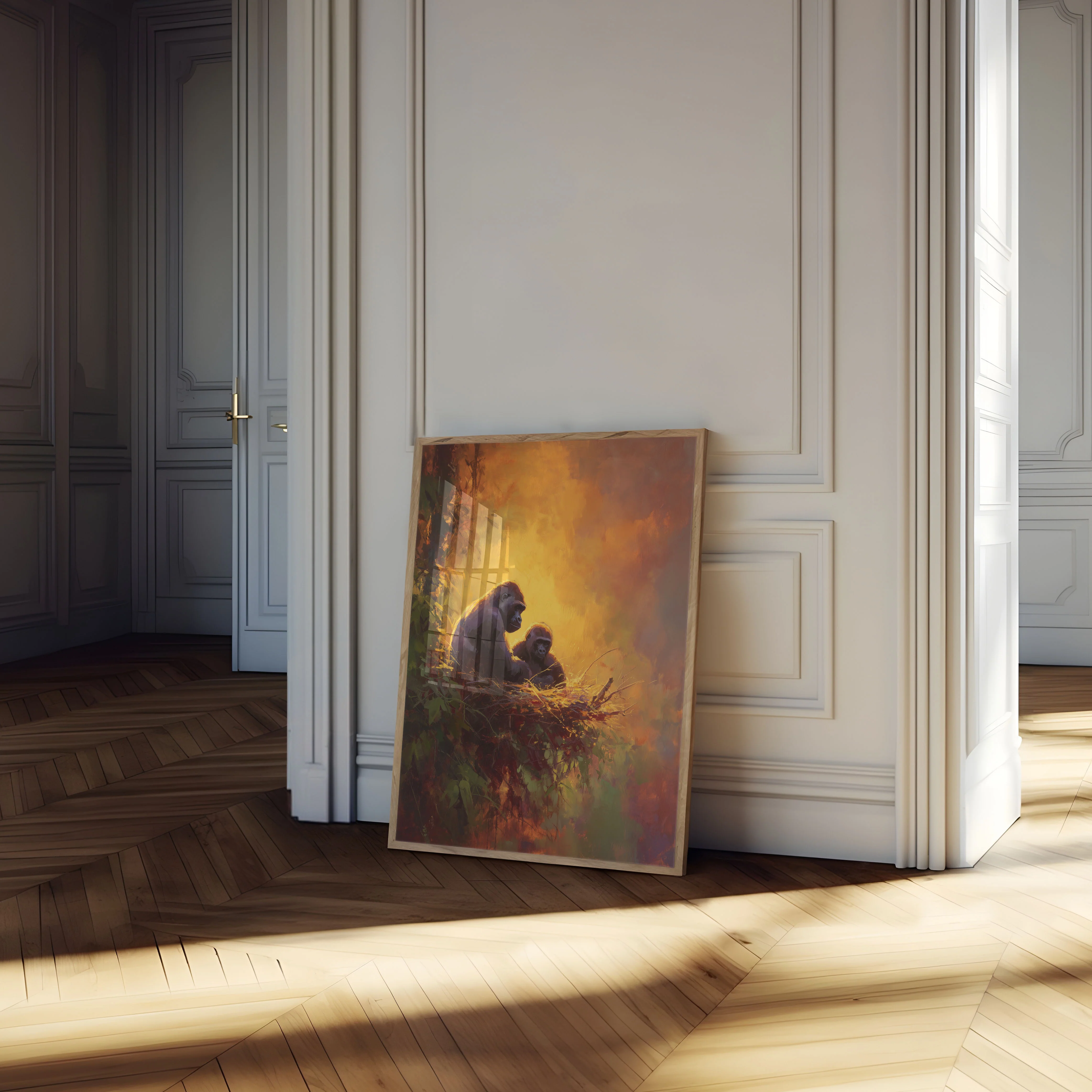 Gorillas in Golden Light Poster - Image 4