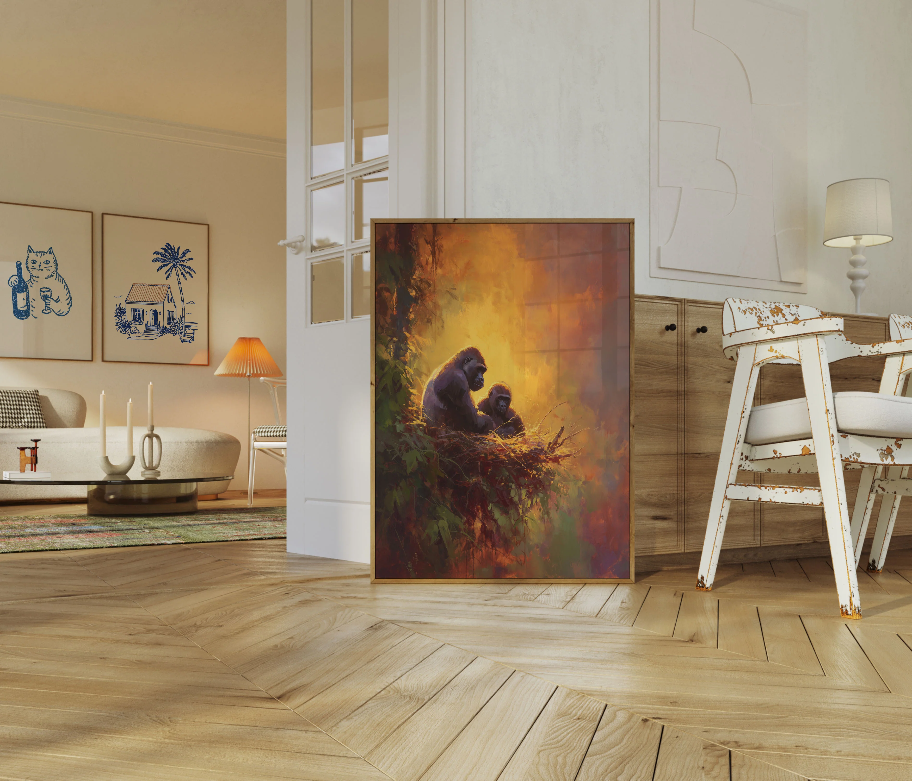 Gorillas in Golden Light Poster - Image 5