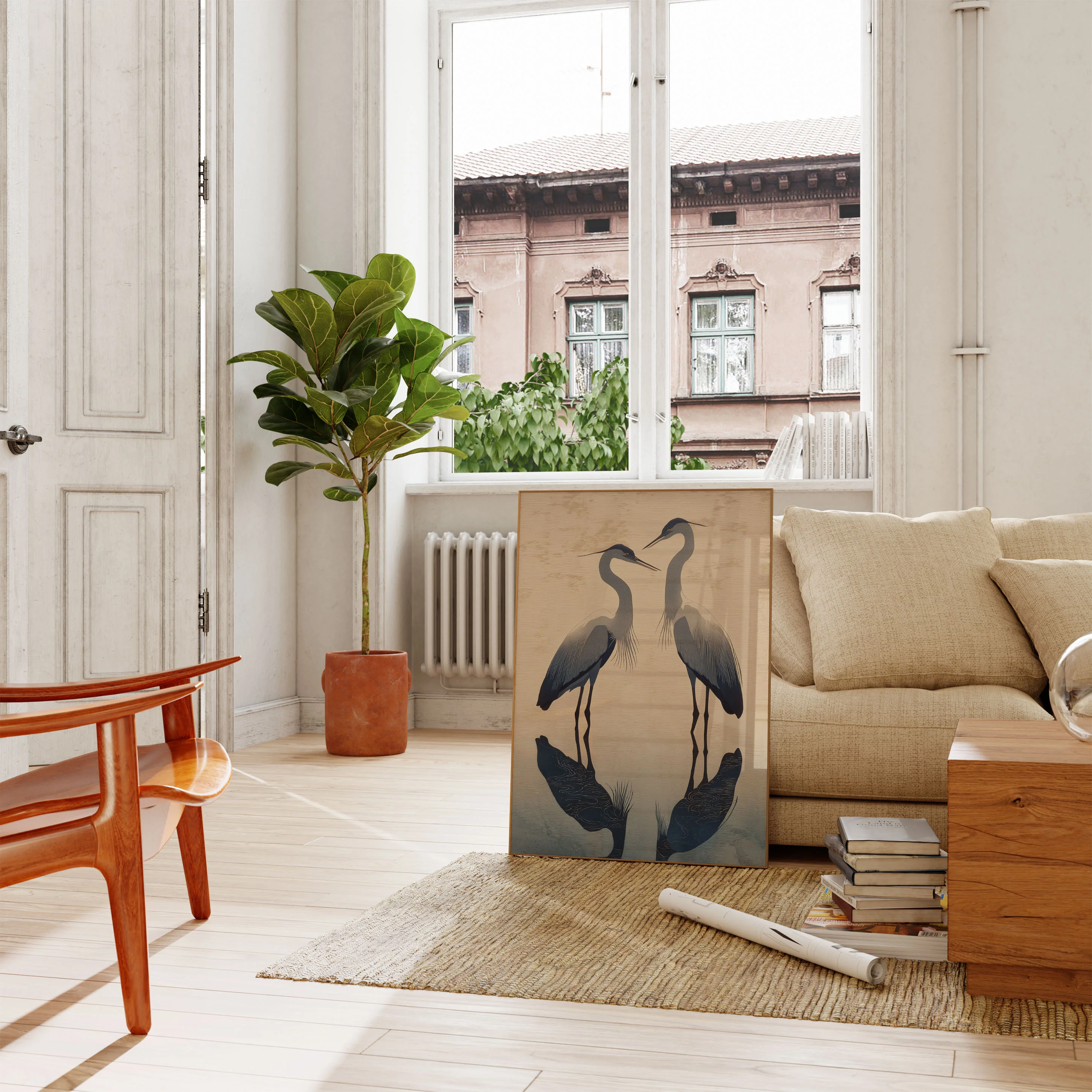 Graceful Herons by Water Poster - Image 2