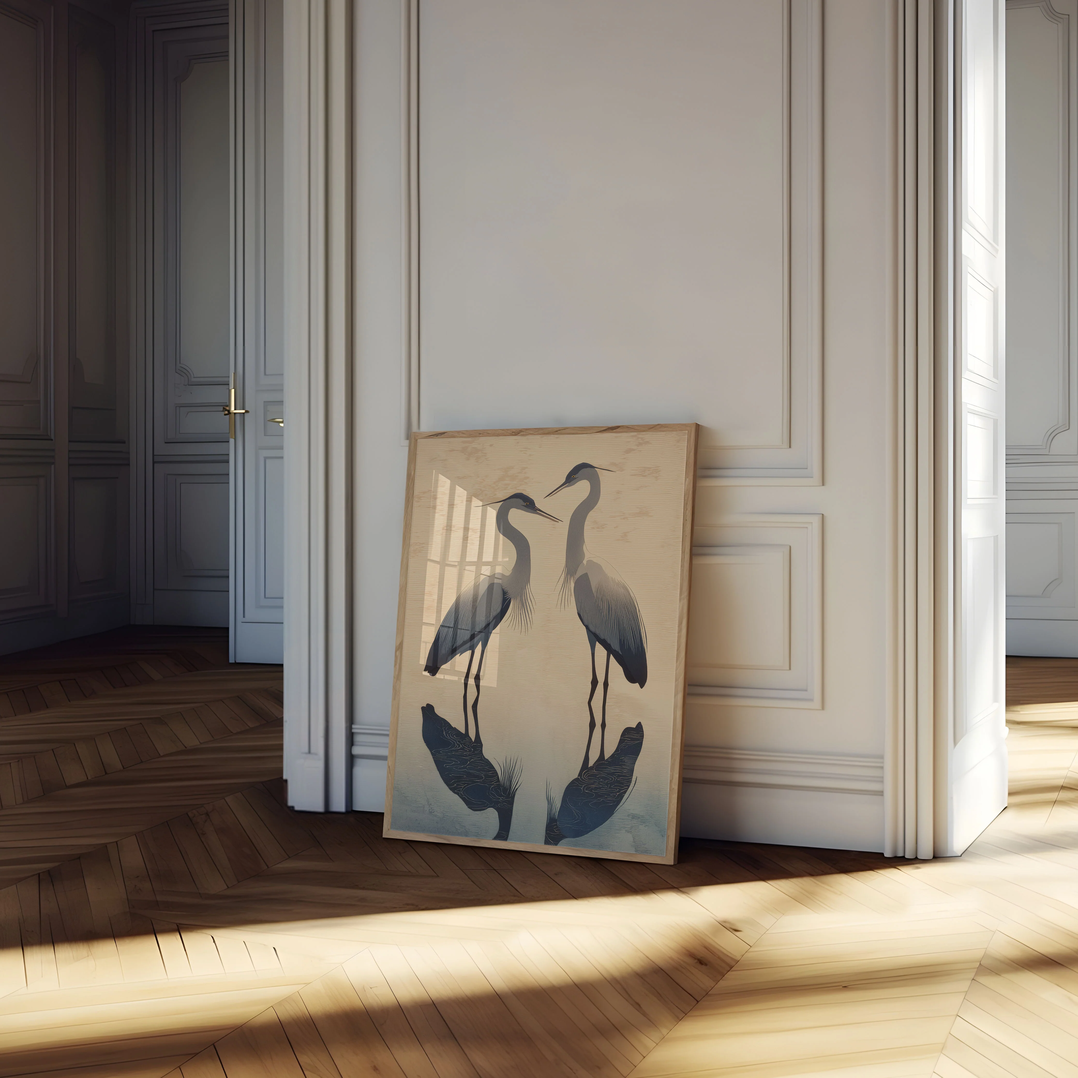 Graceful Herons by Water Poster - Image 4
