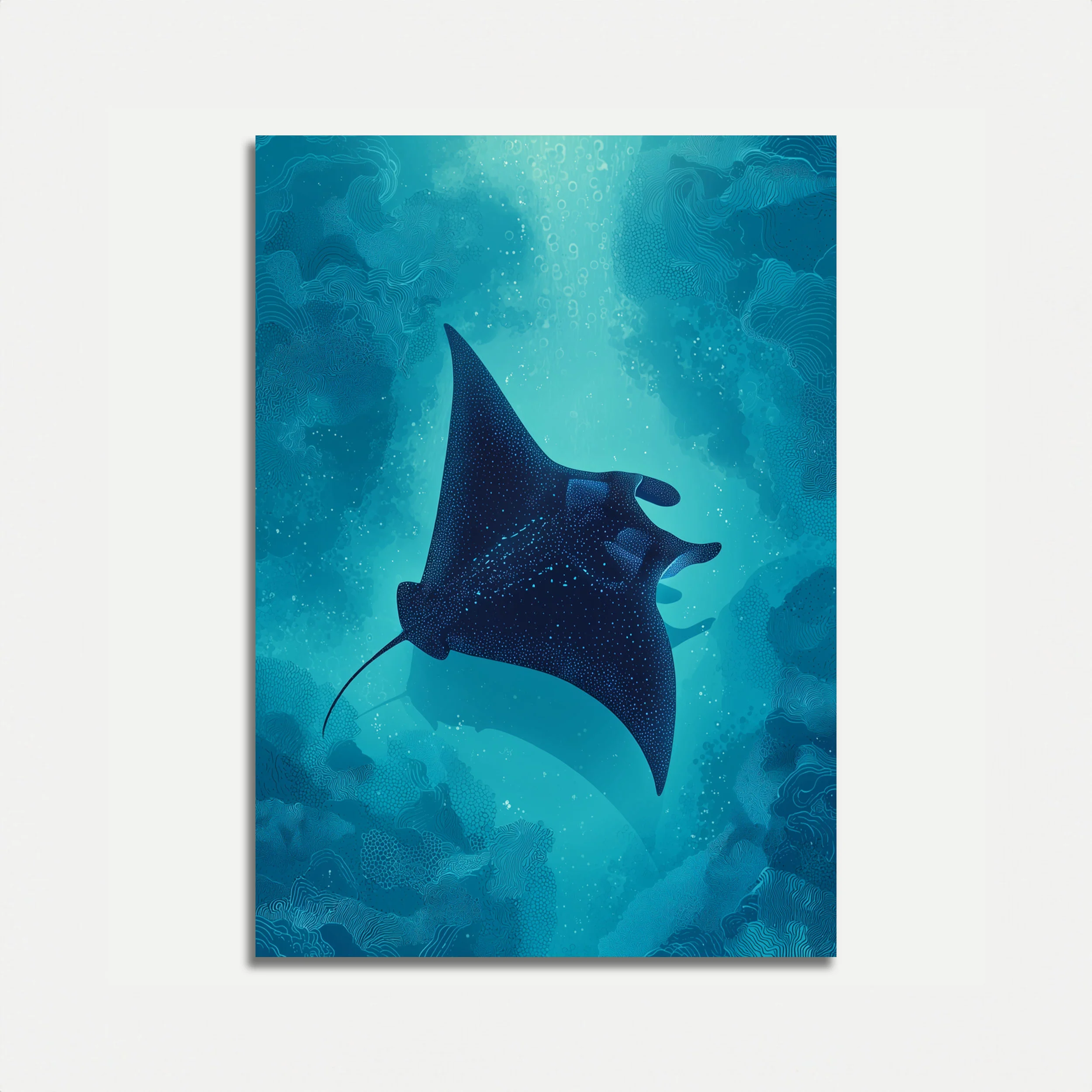 Graceful Manta Ray Ocean Poster