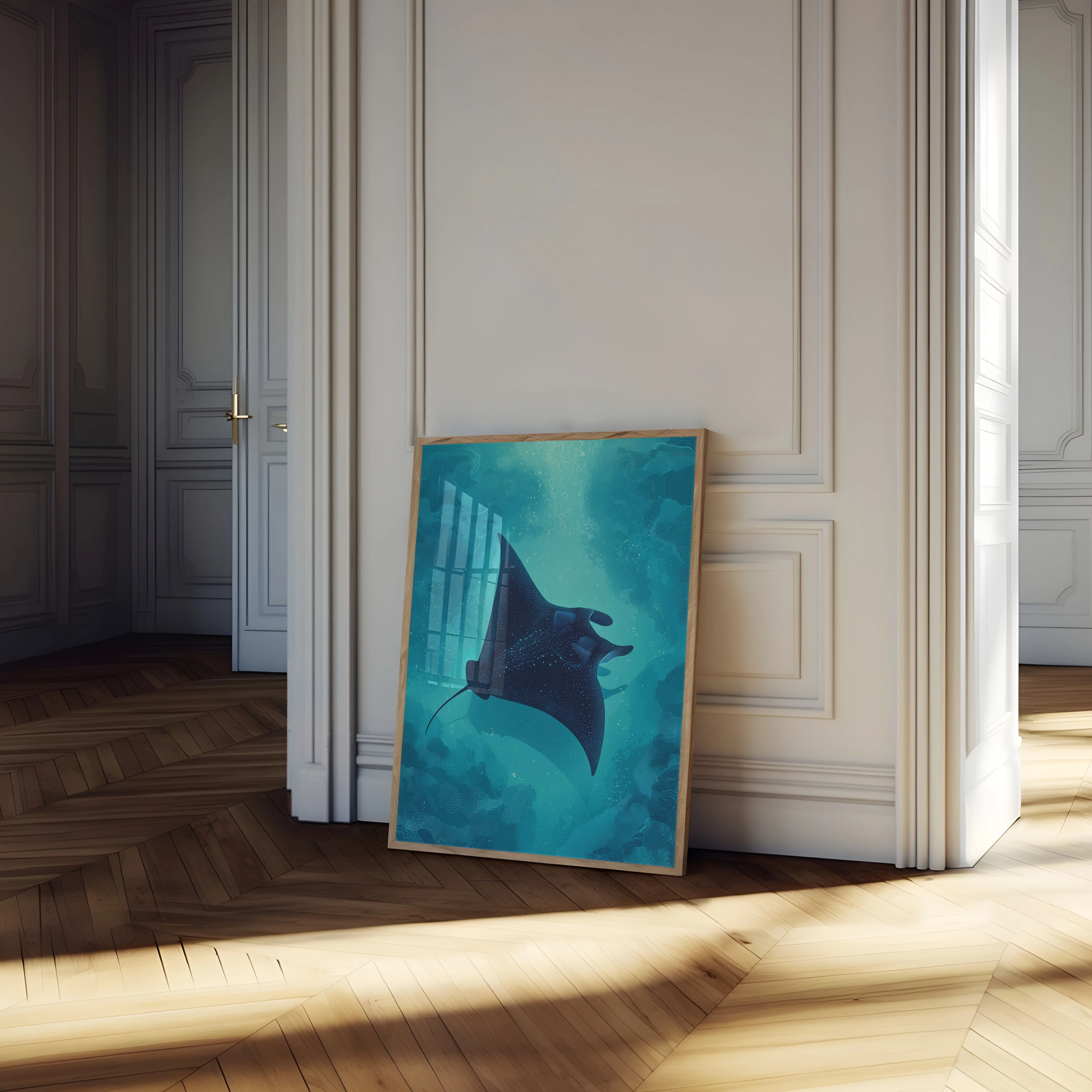 Graceful Manta Ray Ocean Poster - Image 4