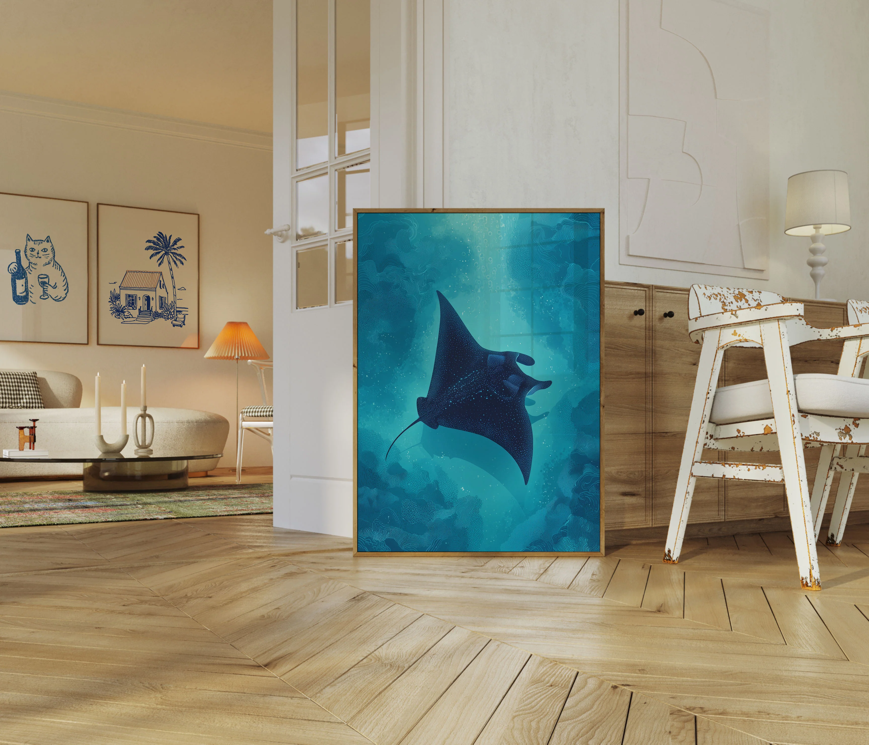 Graceful Manta Ray Ocean Poster - Image 5
