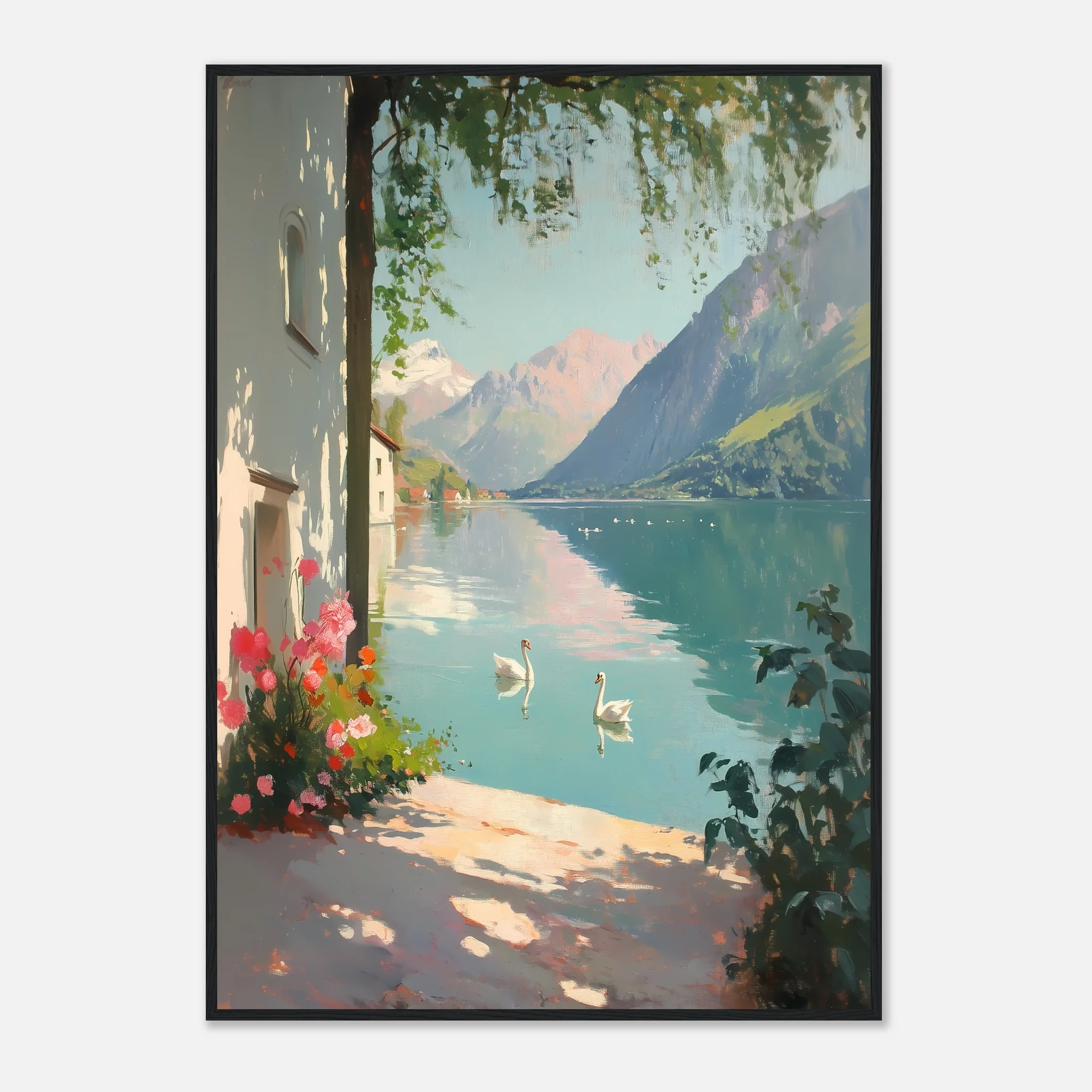 Graceful Swans in Alpine Serenity - Image 25