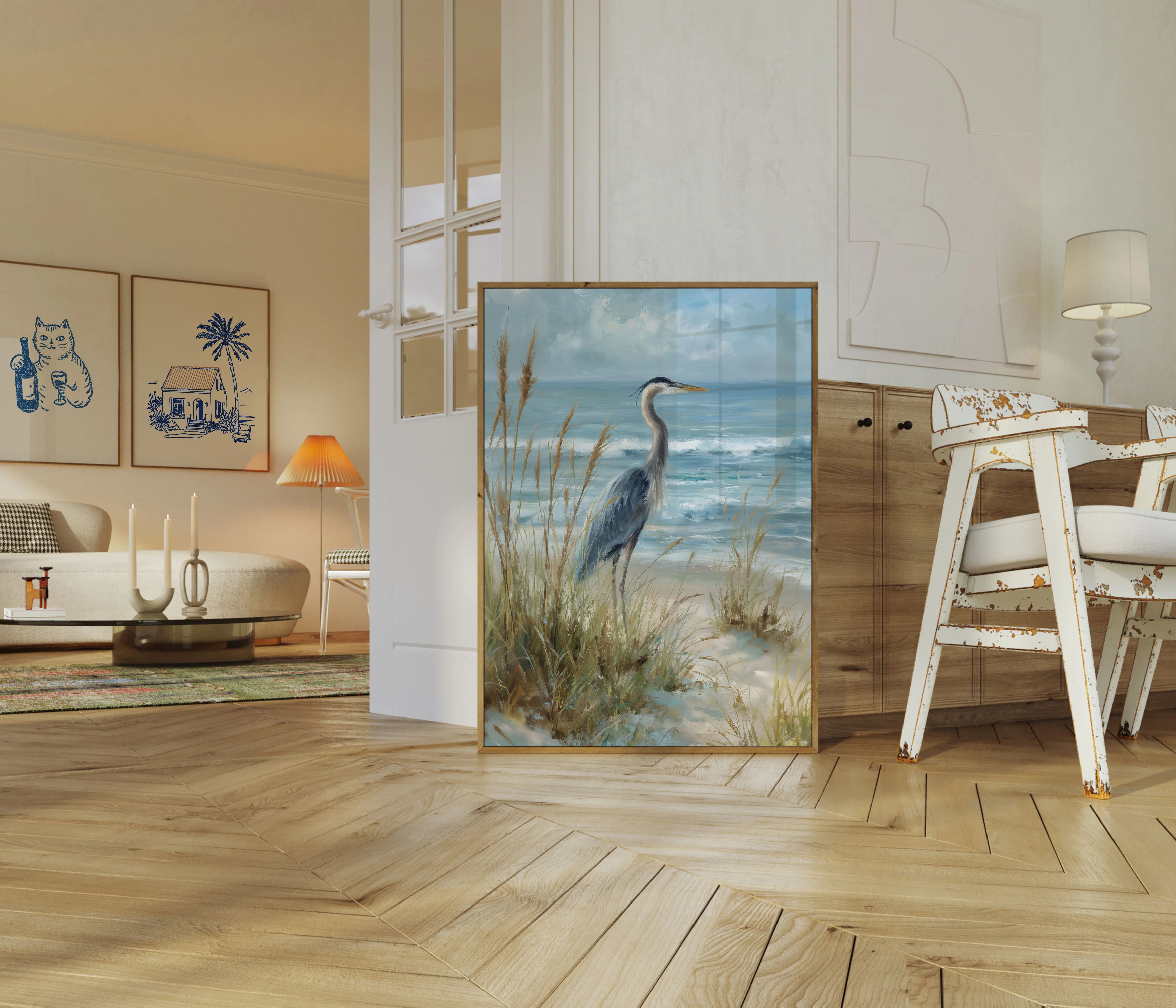Great Blue Heron Coastal Poster - Image 5