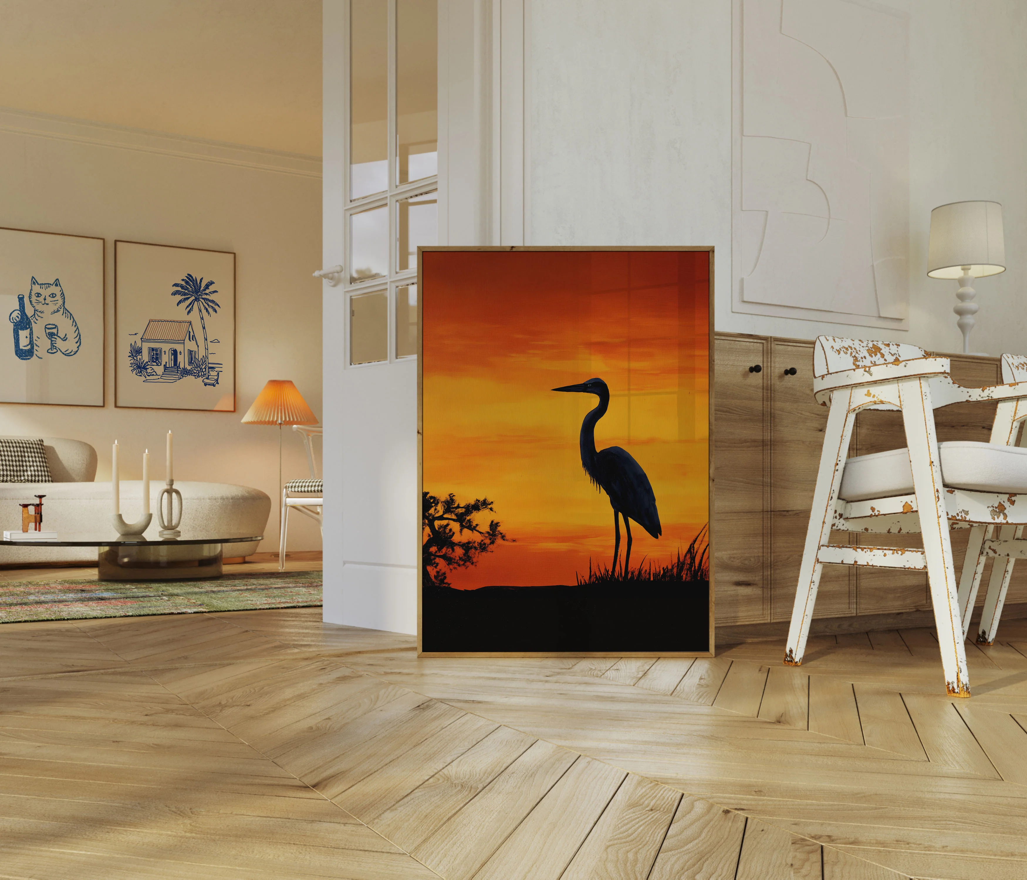 Great Blue Heron Sunset Poster - Image 5