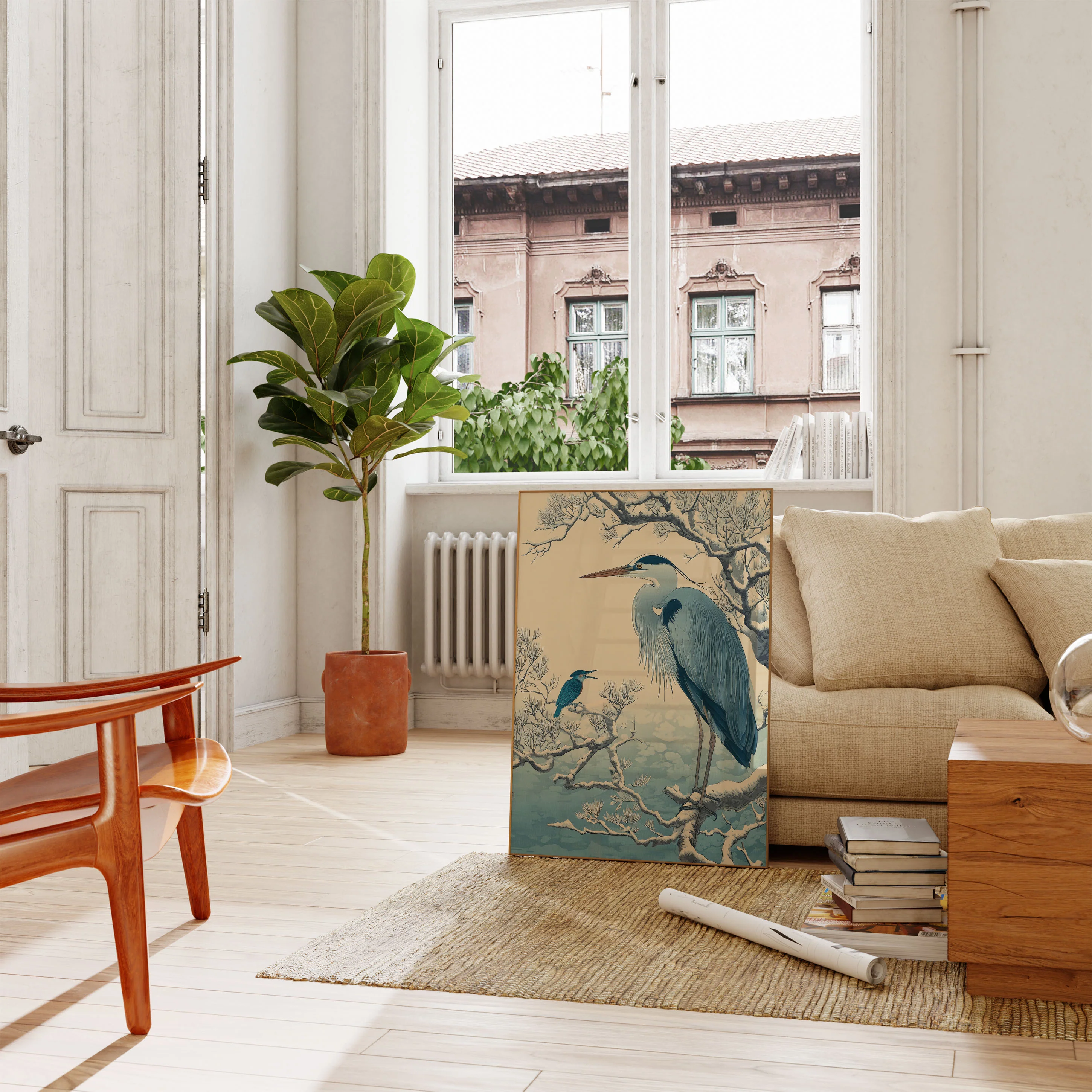 Great Blue Heron Winter Poster - Image 2
