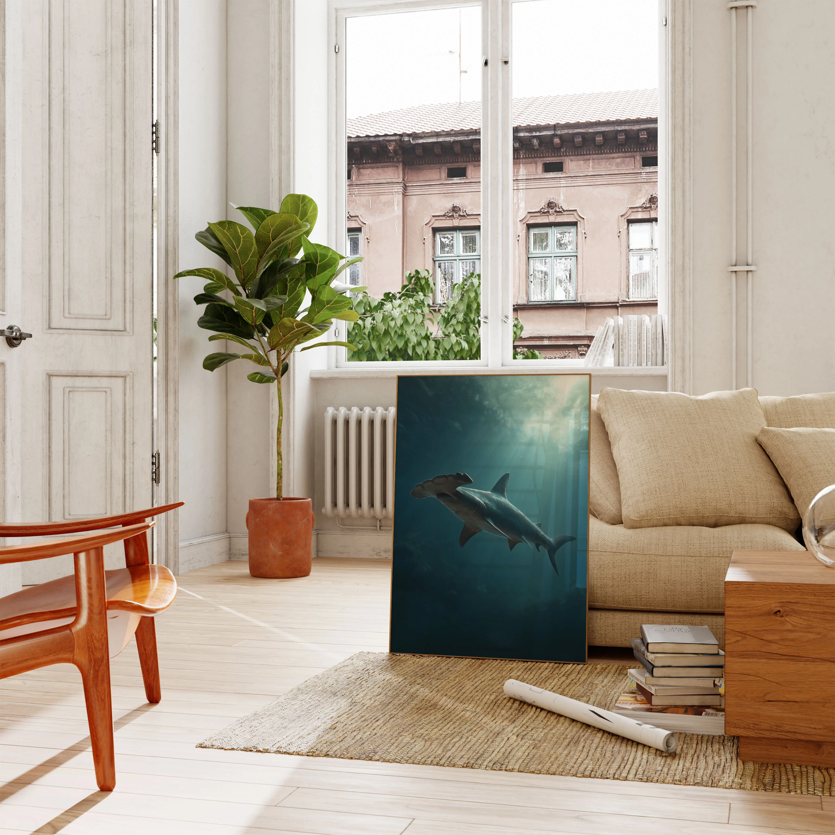 Great Hammerhead Shark Ocean Poster - Image 2