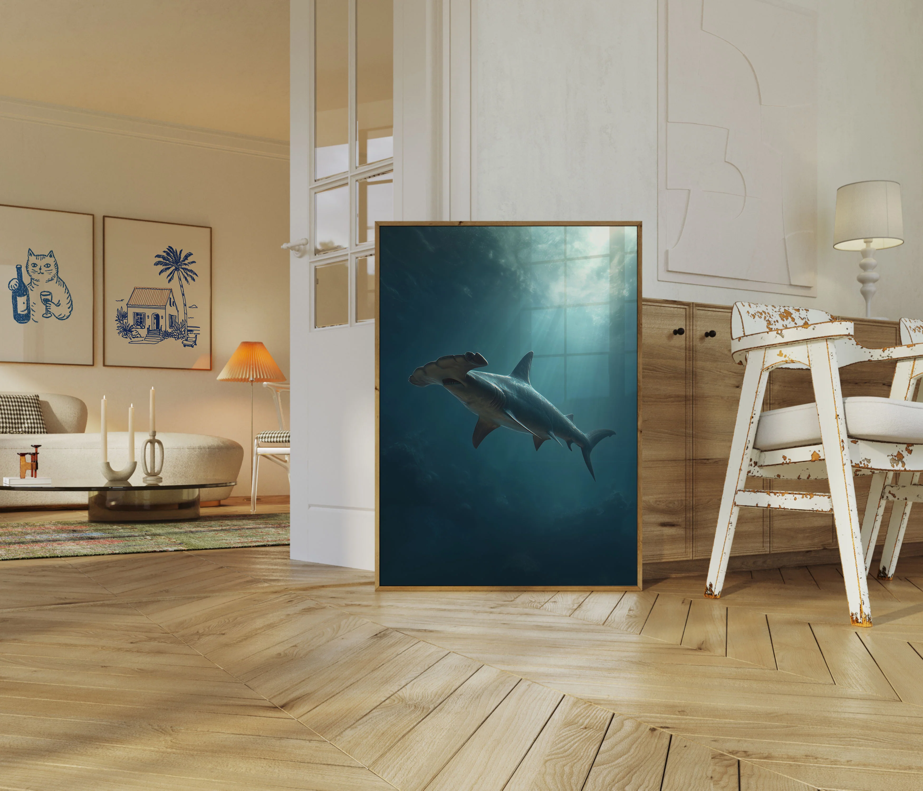 Great Hammerhead Shark Ocean Poster - Image 5