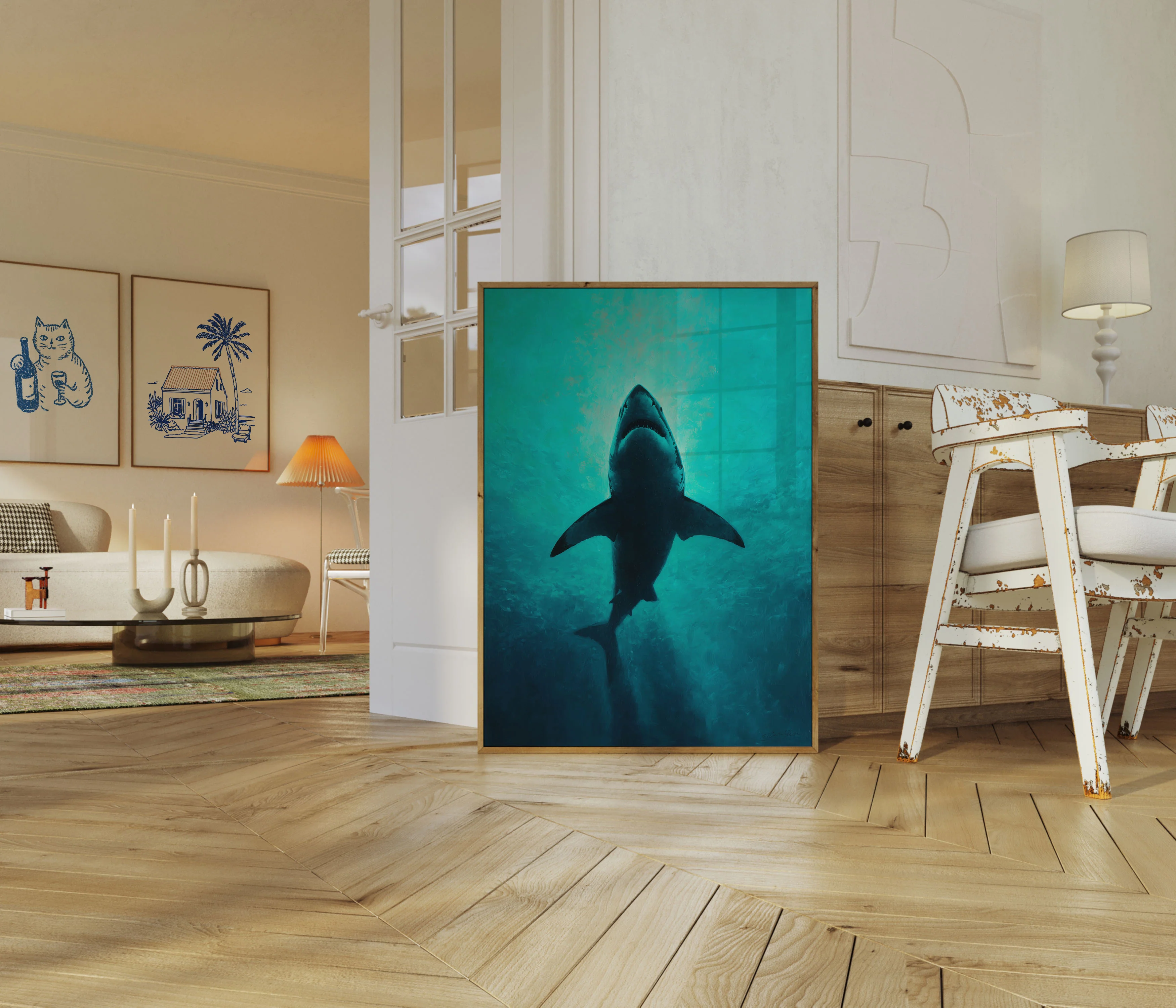 Great White Shark Rising Poster - Image 5