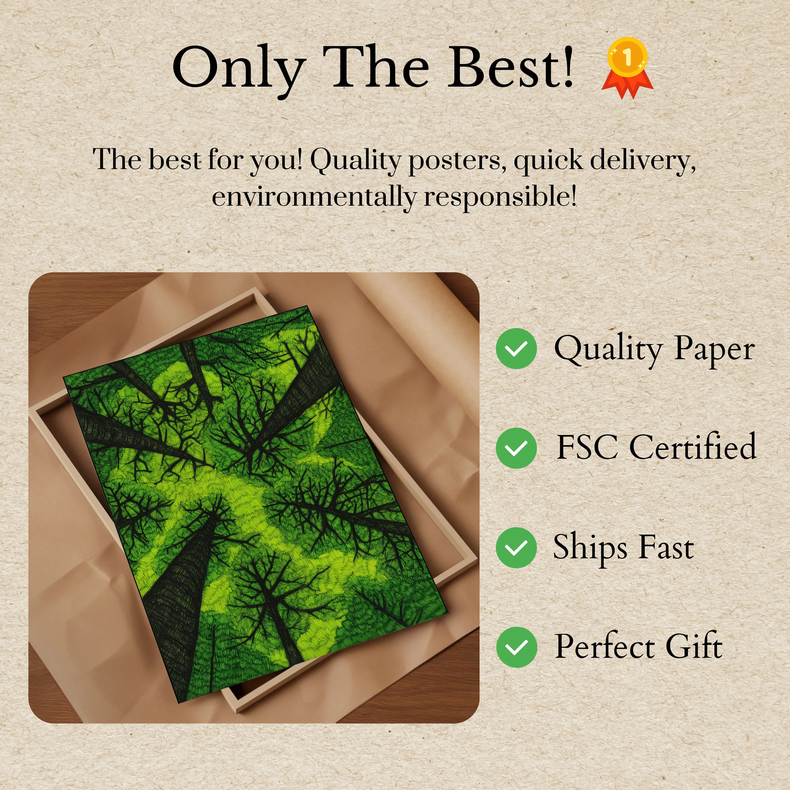Green Forest Canopy Poster - Image 3