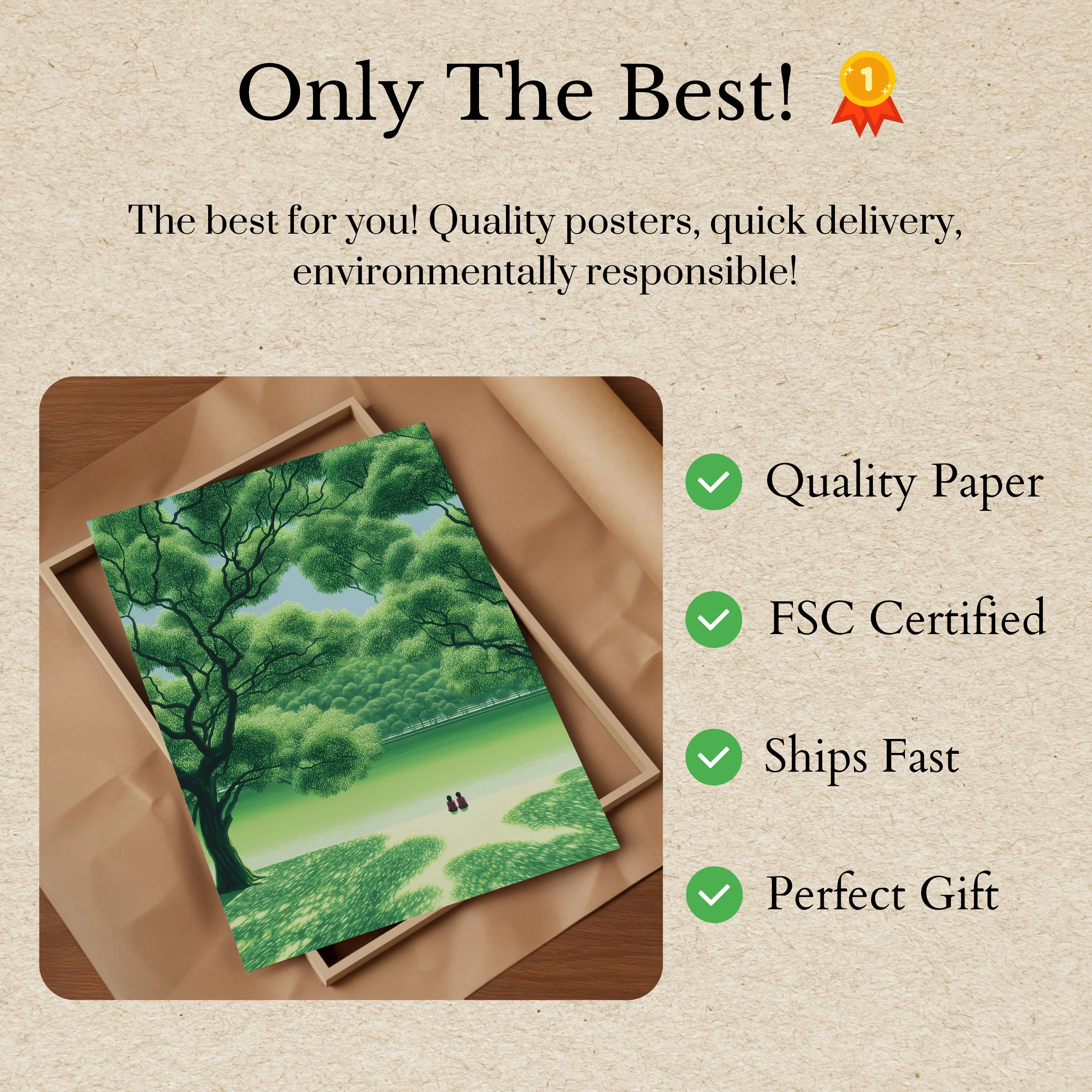 Green Serenity Forest Poster - Image 3