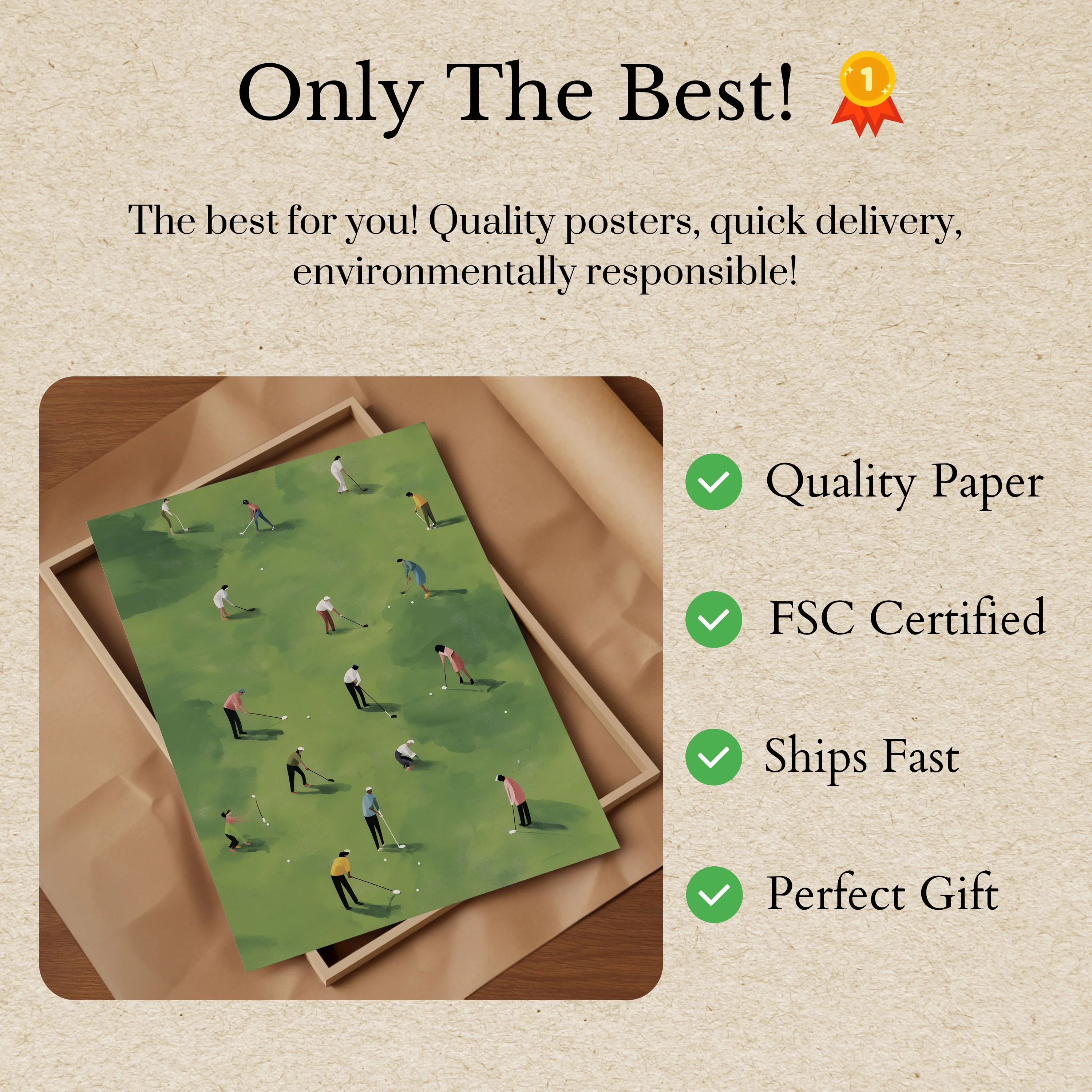 Green Serenity Golf Poster - Image 3