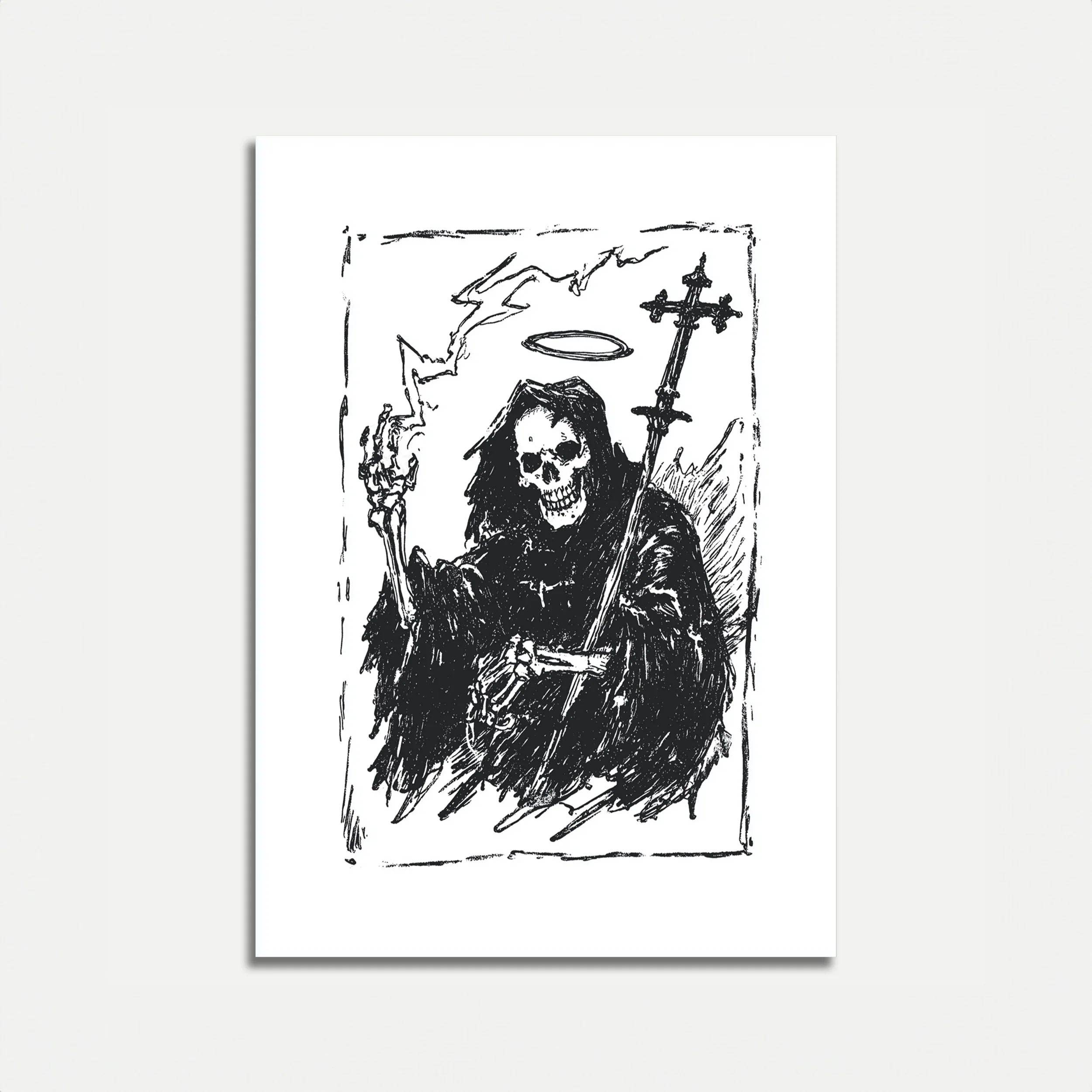 Grim Reaper Skull Dark Art Poster
