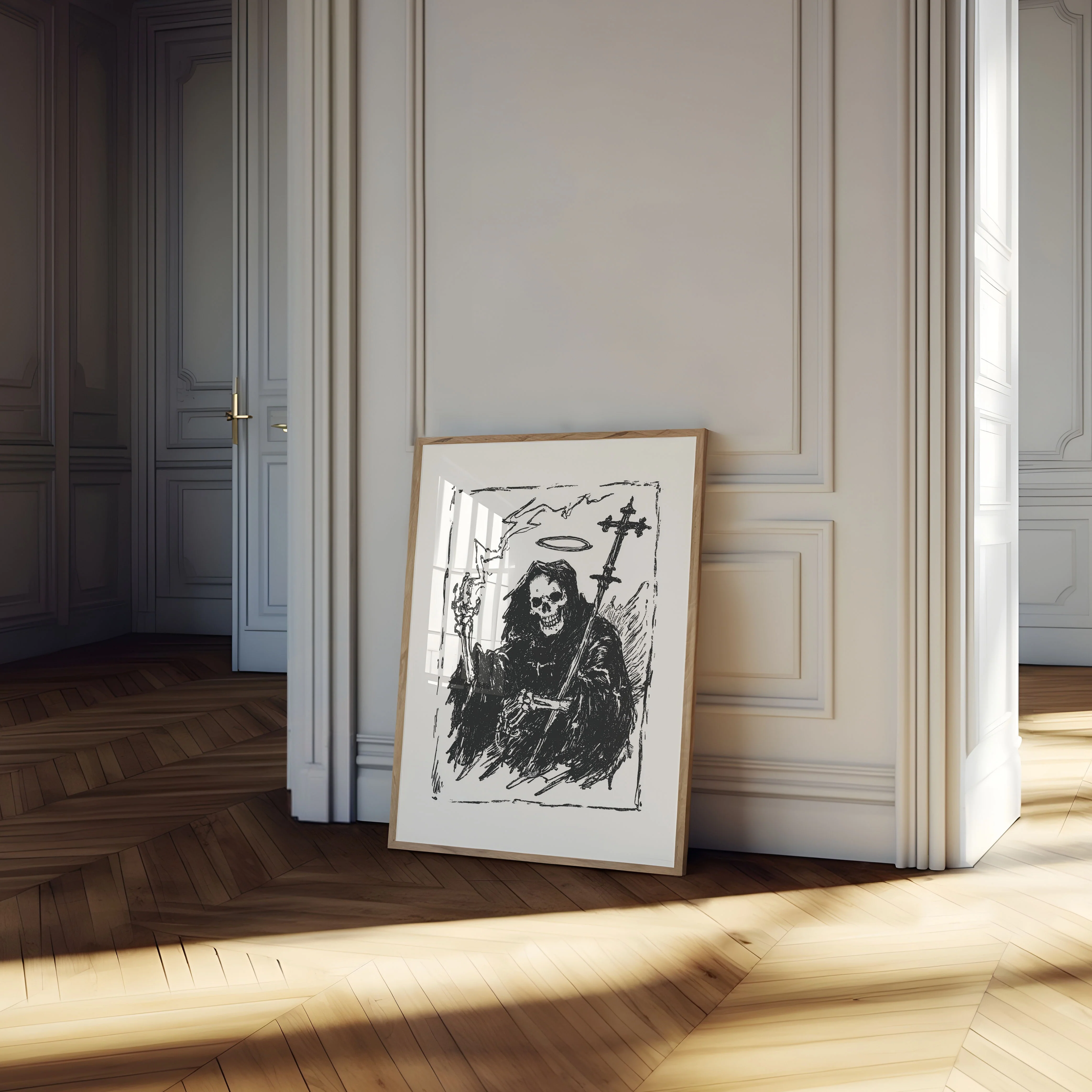 Grim Reaper Skull Dark Art Poster - Image 4