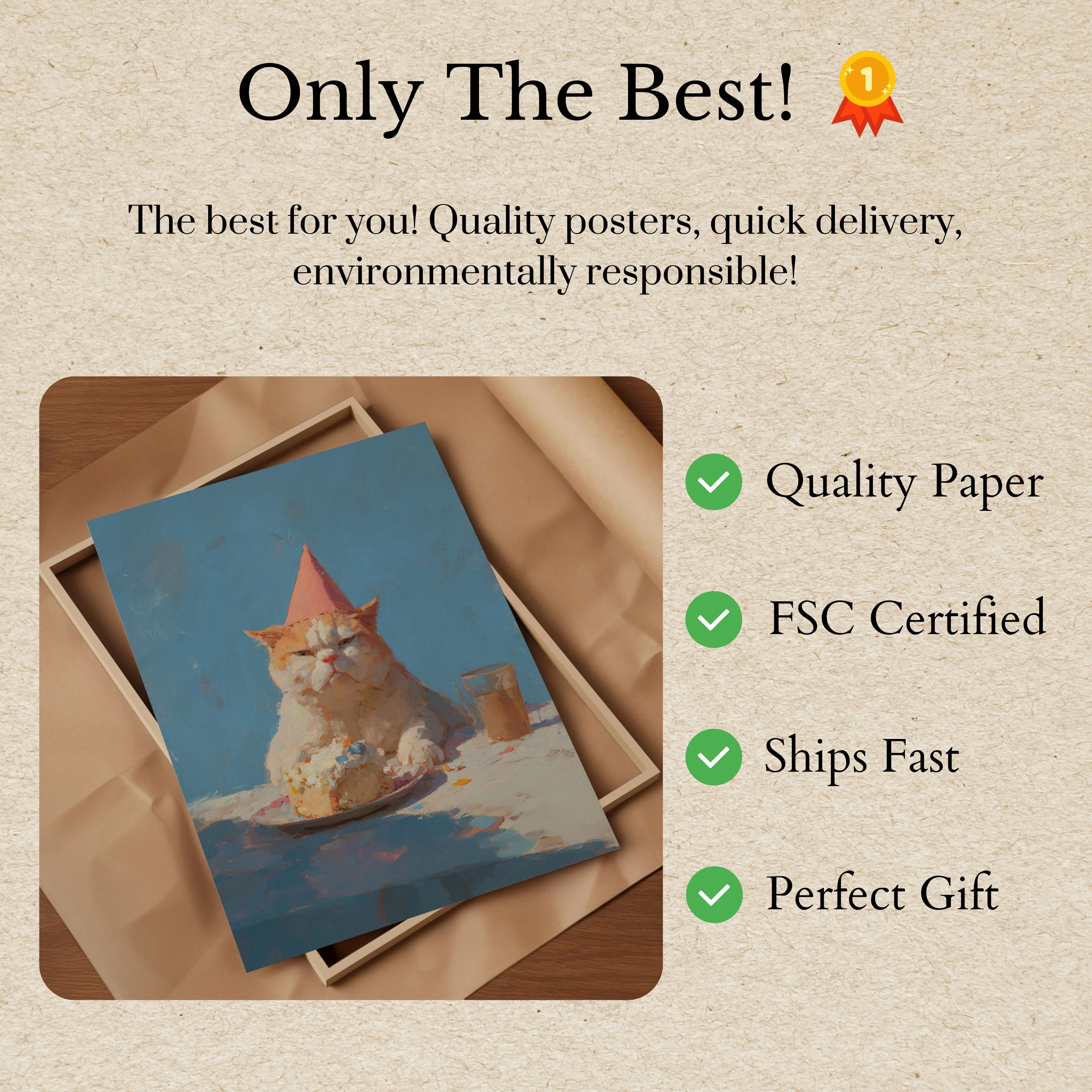 Grumpy Birthday Cat Poster - Image 3