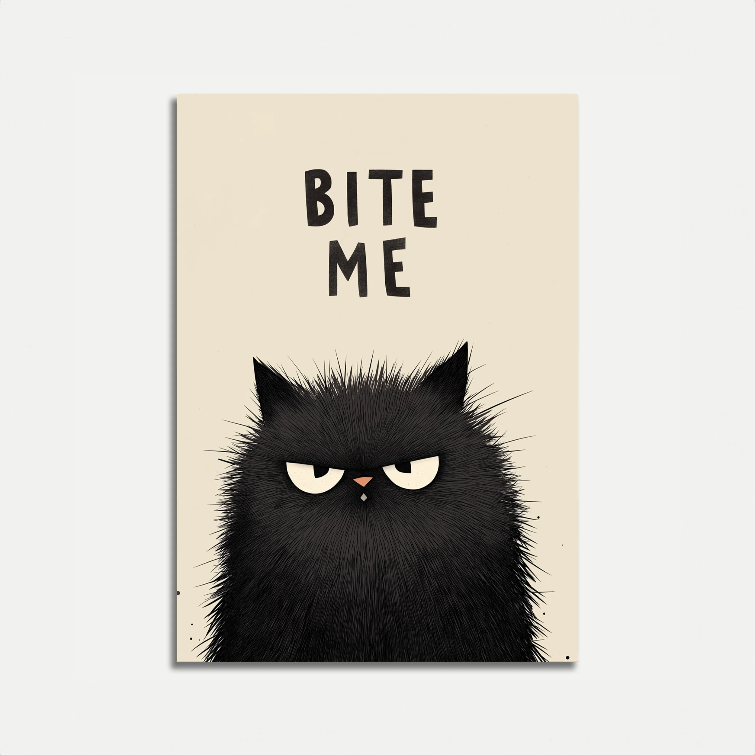 Grumpy Black Cat Bite Me Poster