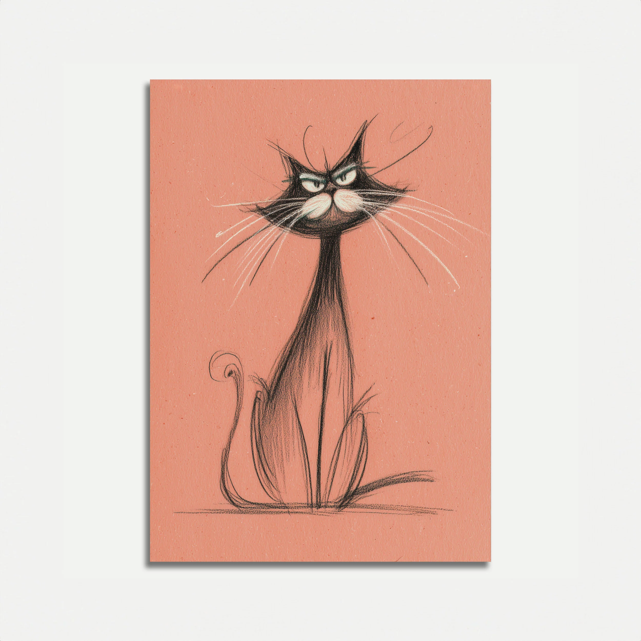 Grumpy Black Cat Poster