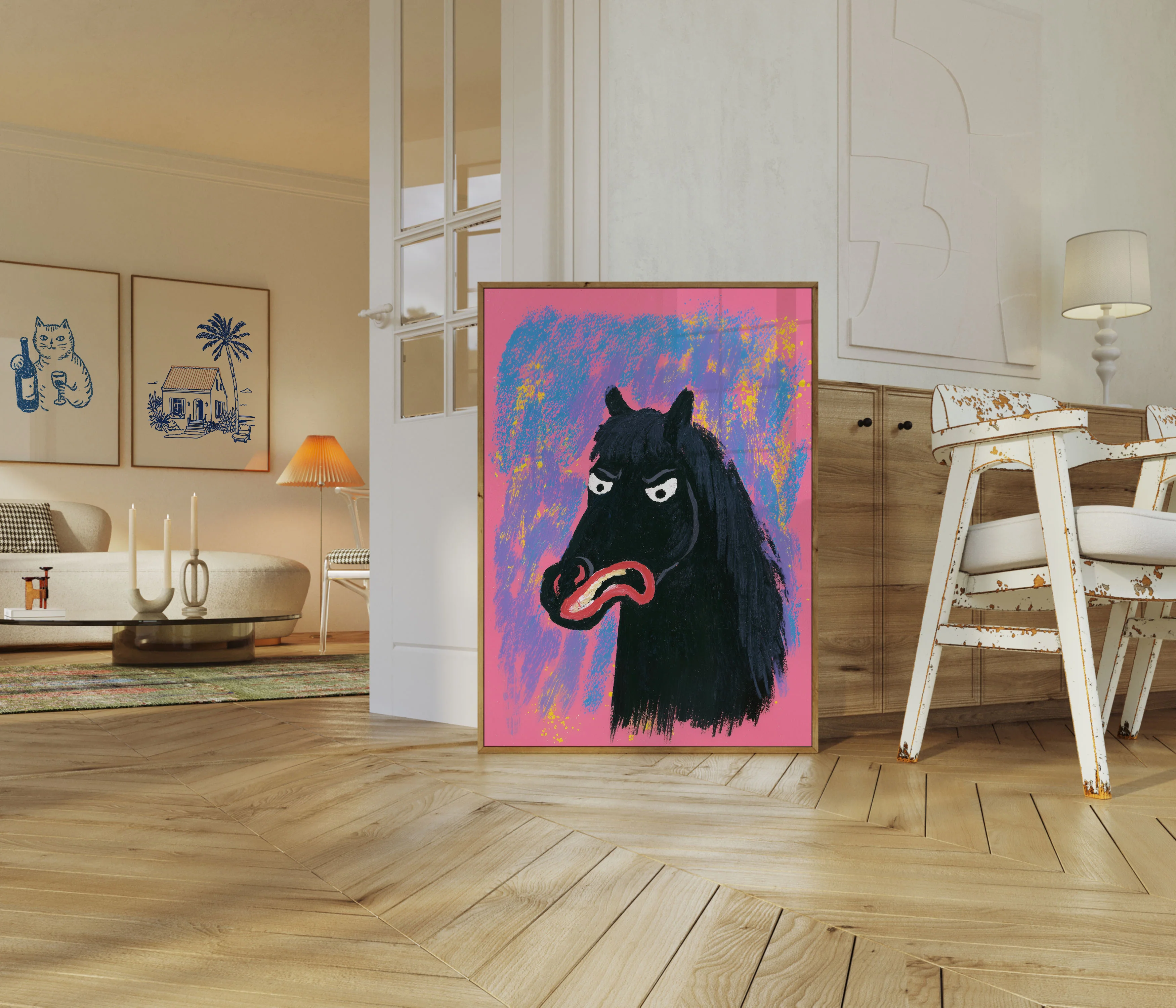 Grumpy Black Horse Poster - Image 5