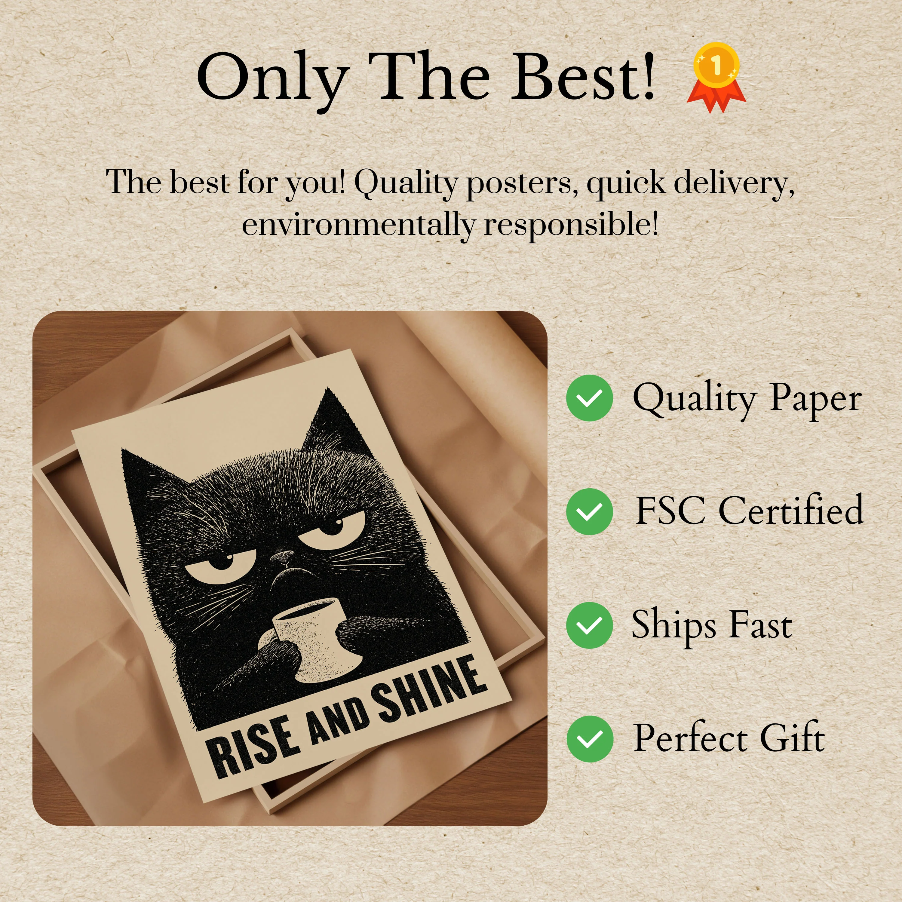 Grumpy Cat Coffee Morning Poster - Image 3