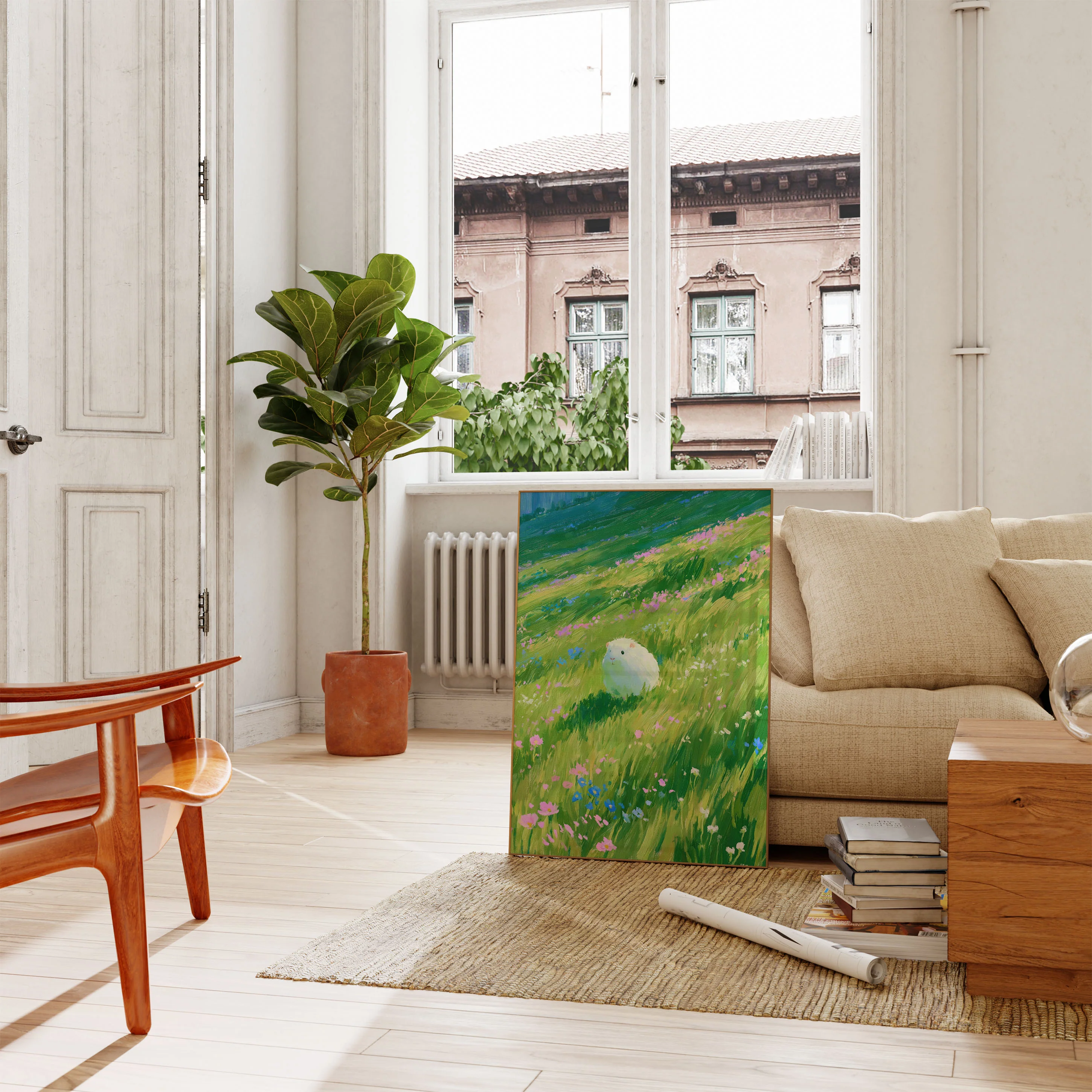 Guinea Pig in Wildflower Meadow Poster - Image 2