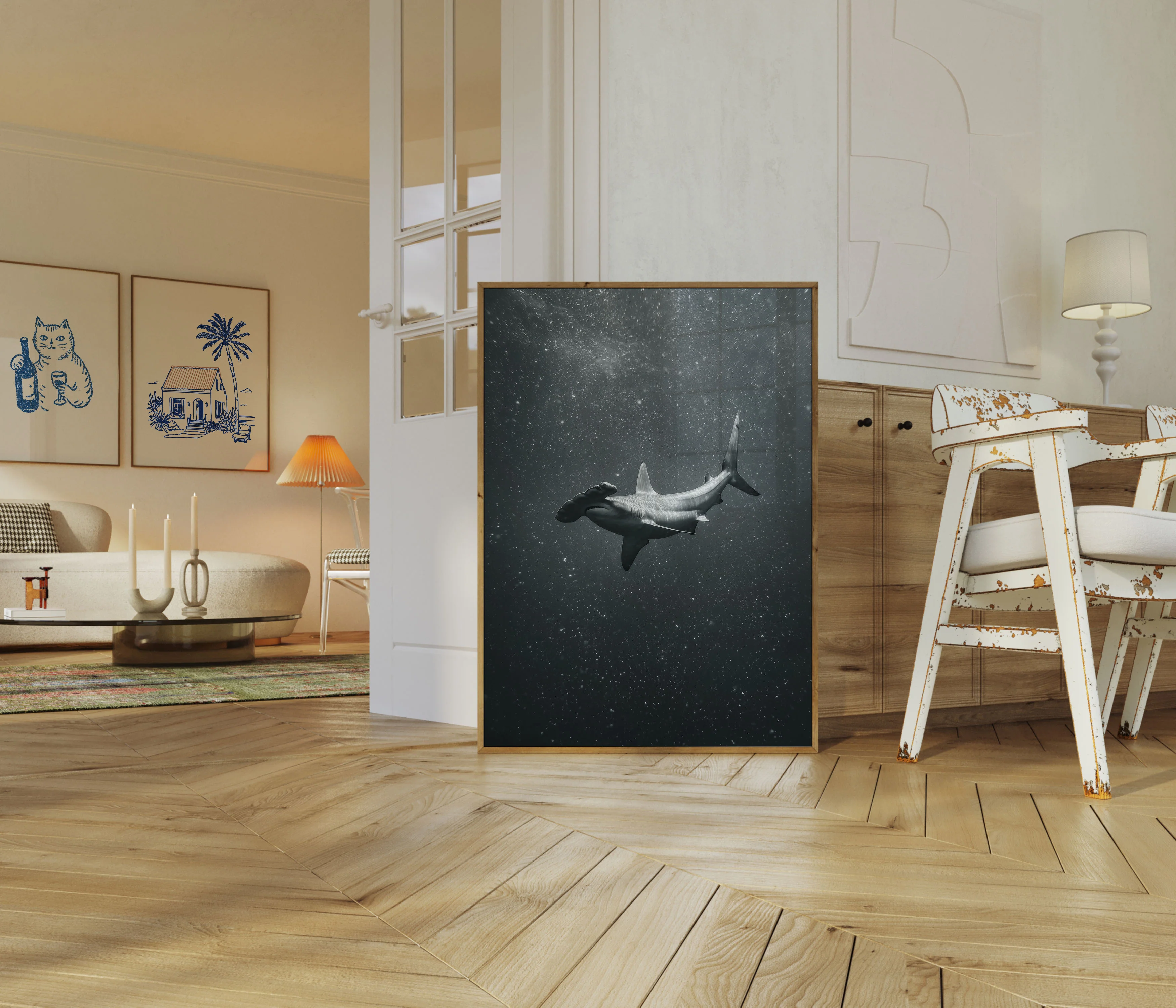 Hammerhead Shark Dark Waters Poster - Image 5