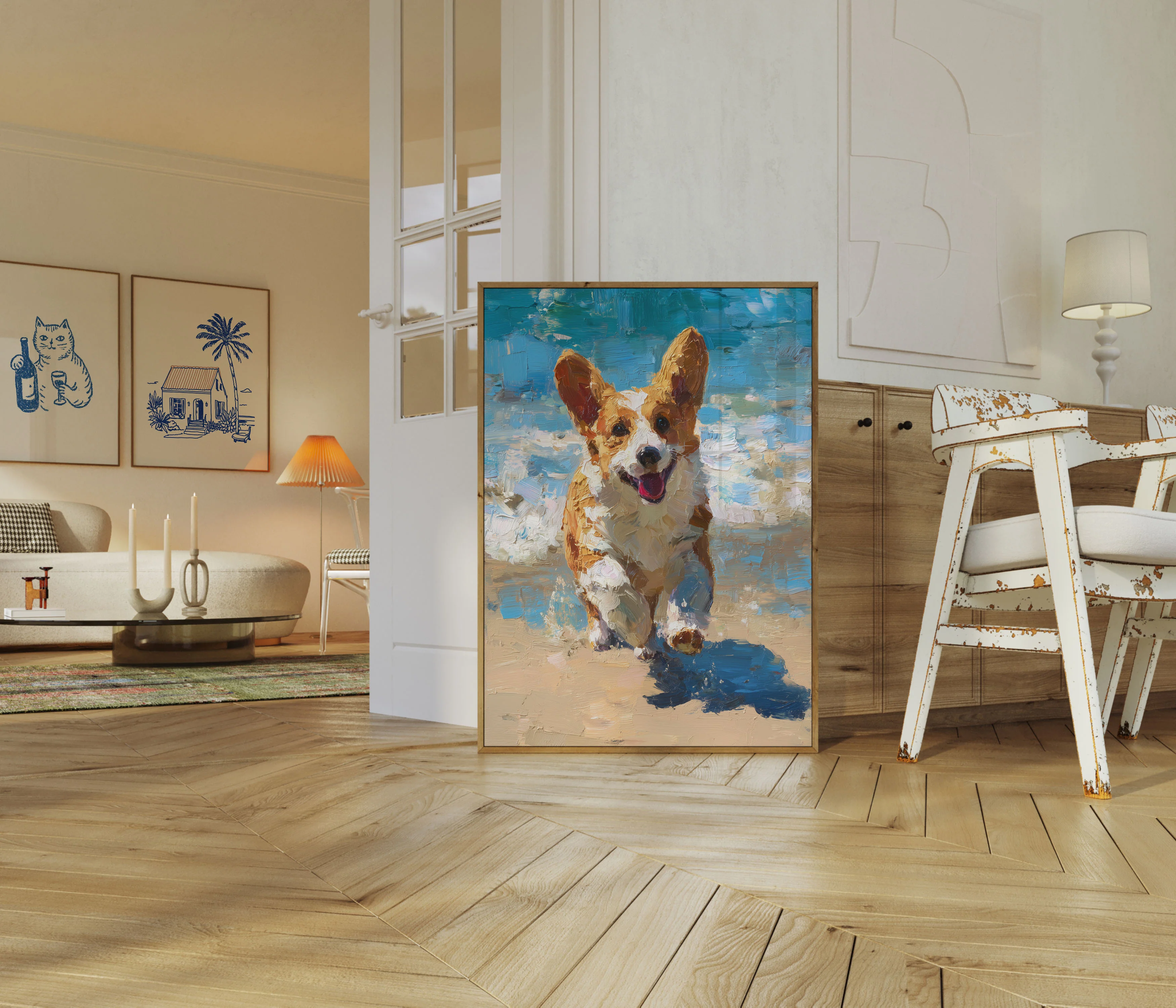 Happy Corgi Beach Day Poster - Image 5